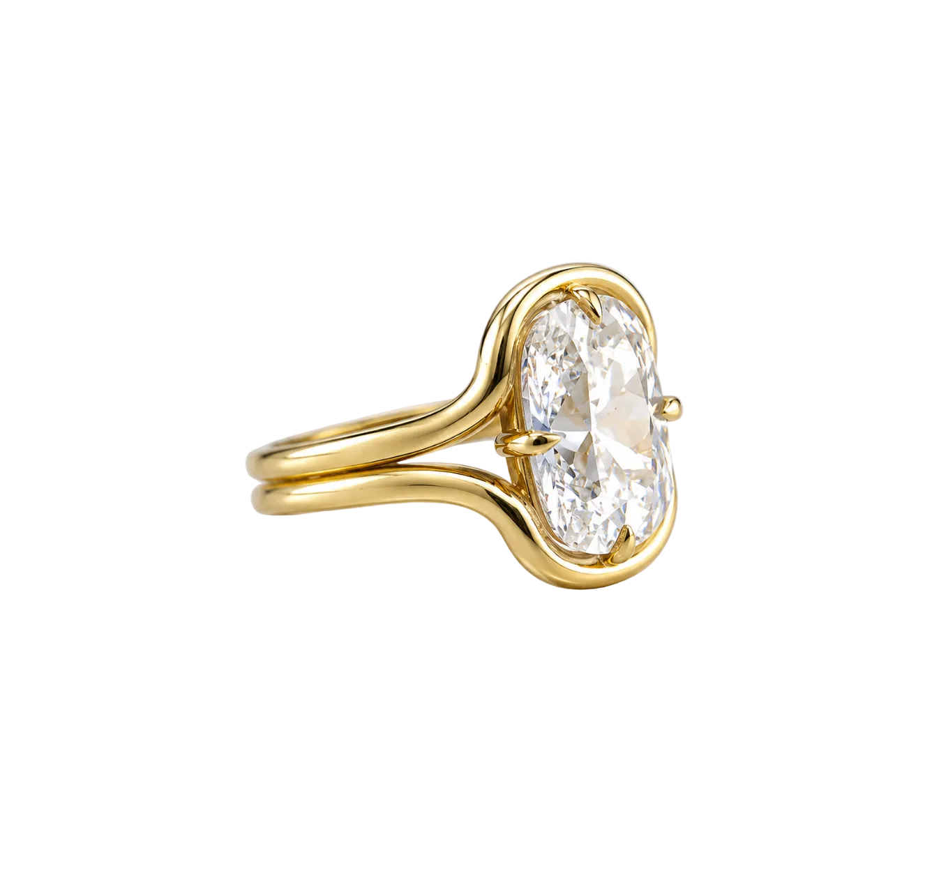 ELONGATED LAB DIAMOND CUSHION ENGAGMENT RING