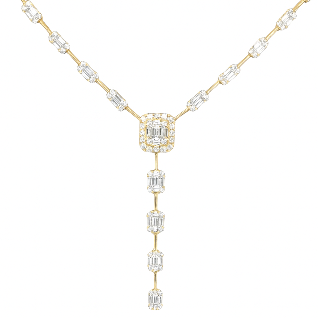 Baguette Diamond Lariat Necklace