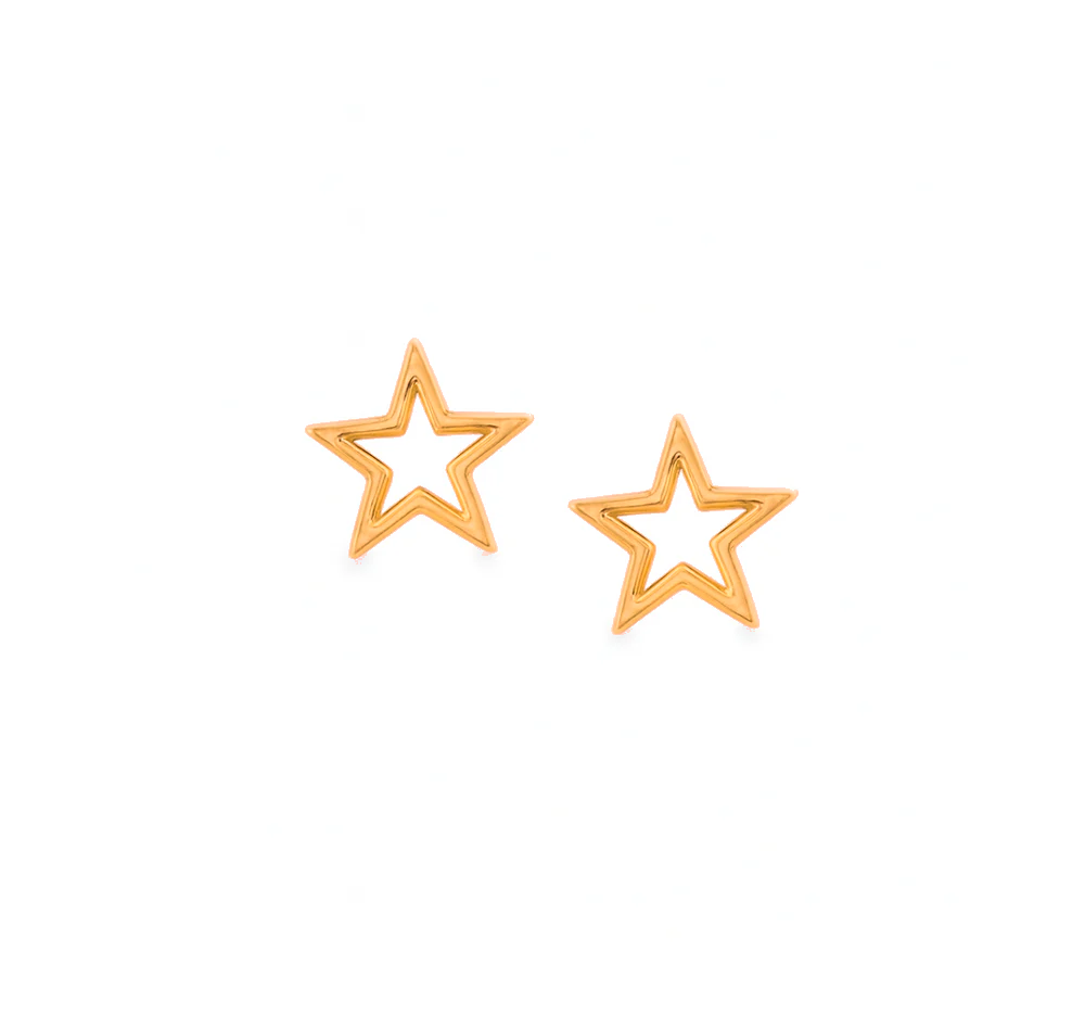 GOLD OPEN STAR STUDS