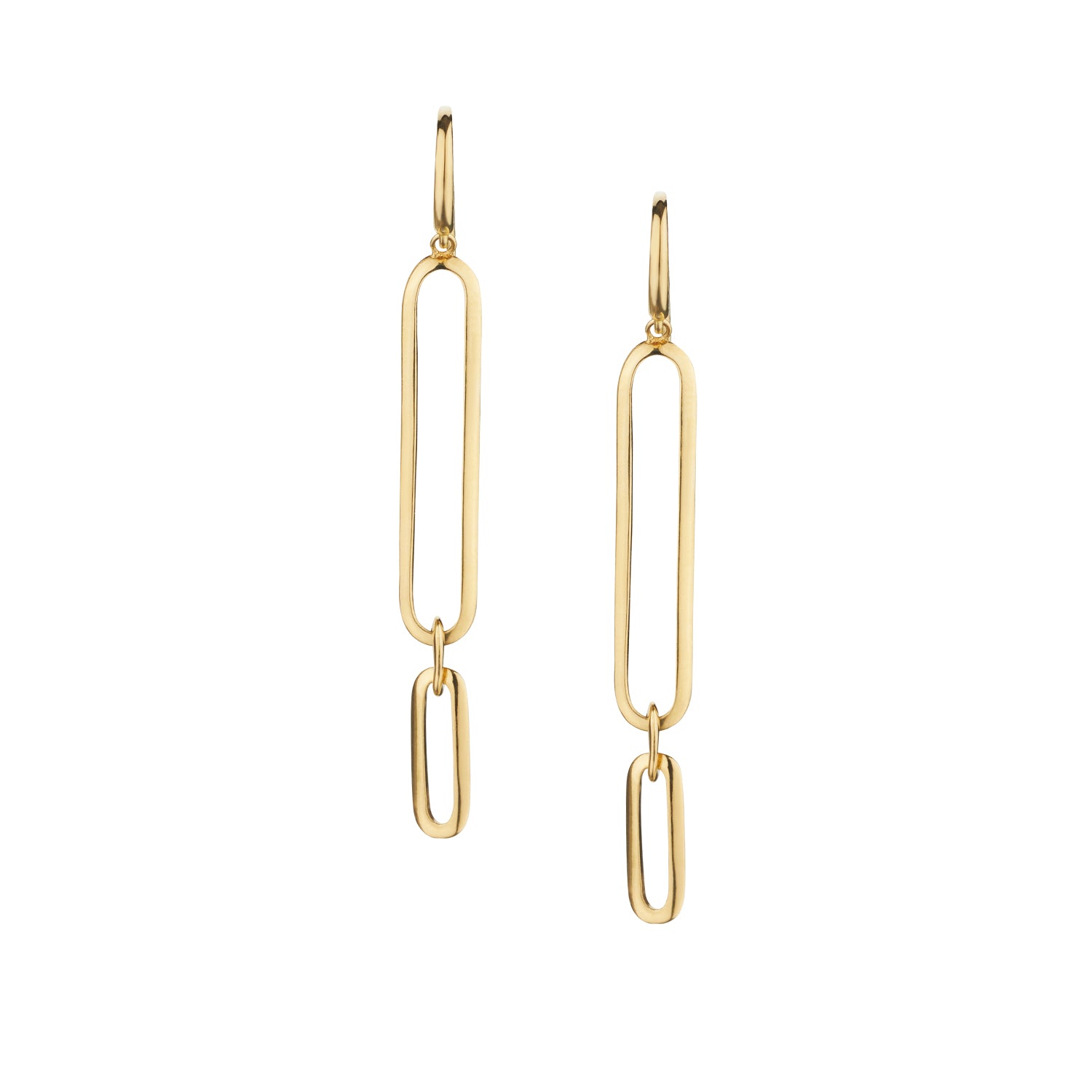 LONG OVAL LINK EARRINGS