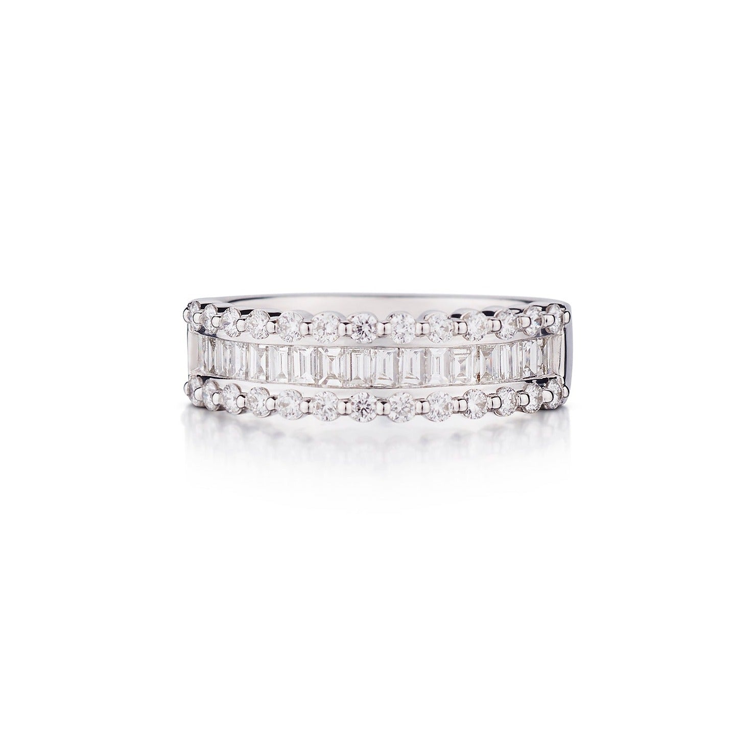 BAGUETTE & ROUND HALF DIAMOND ETERNITY BAND
