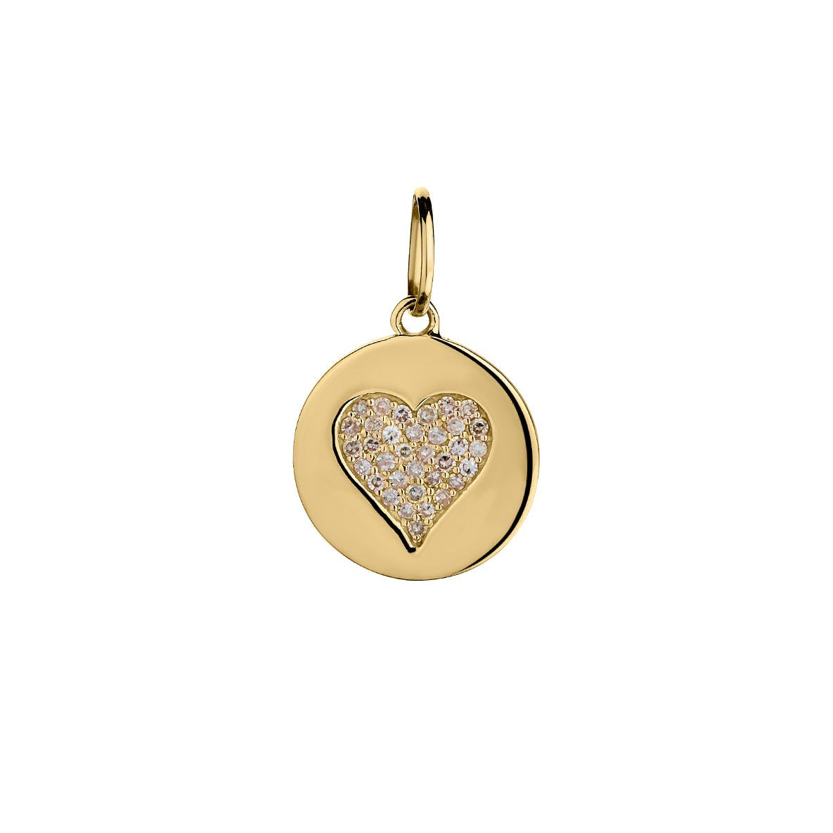PAVÉ DIAMOND HEART DISC CHARM