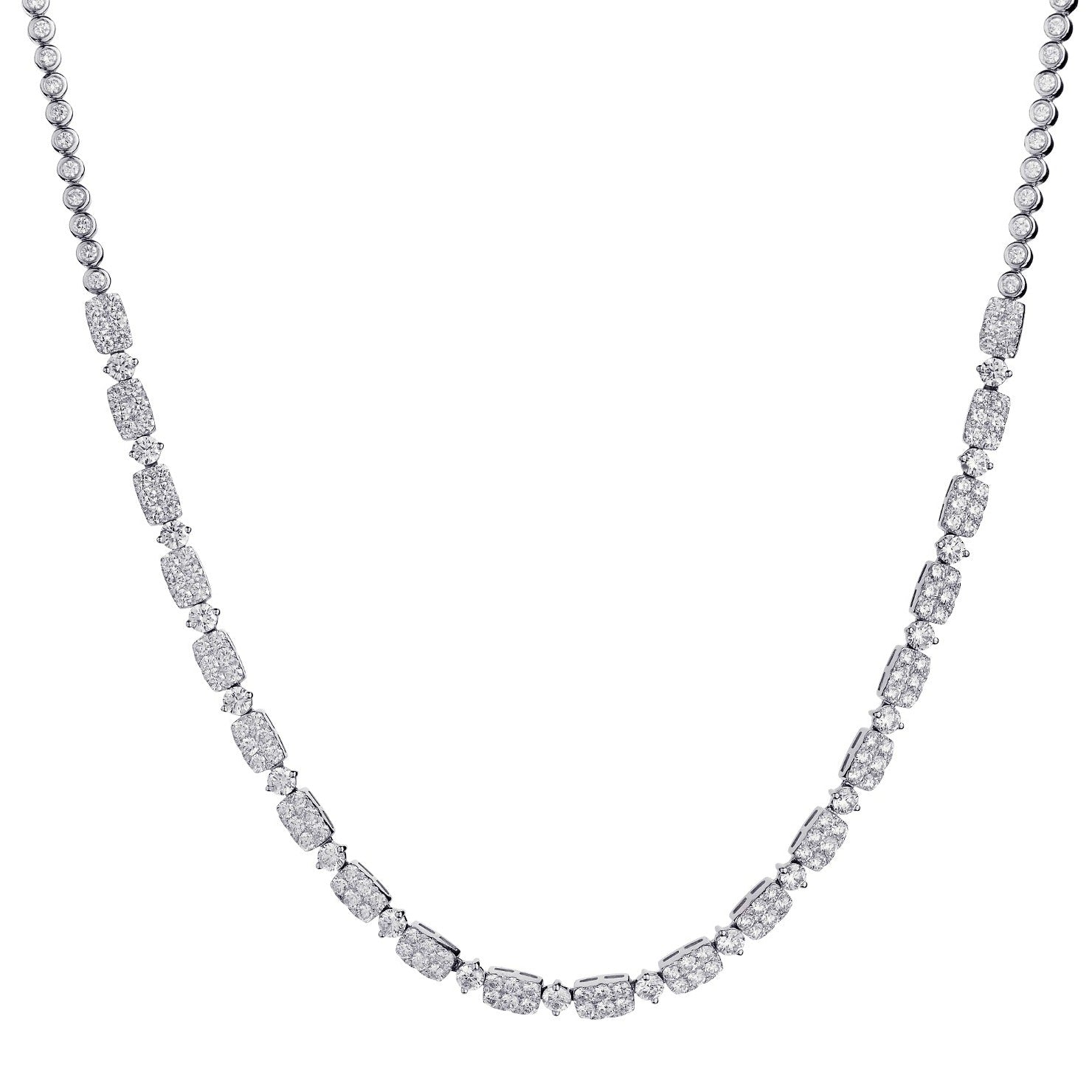 PAVÉ & BEZEL SET DIAMOND NECKLACE