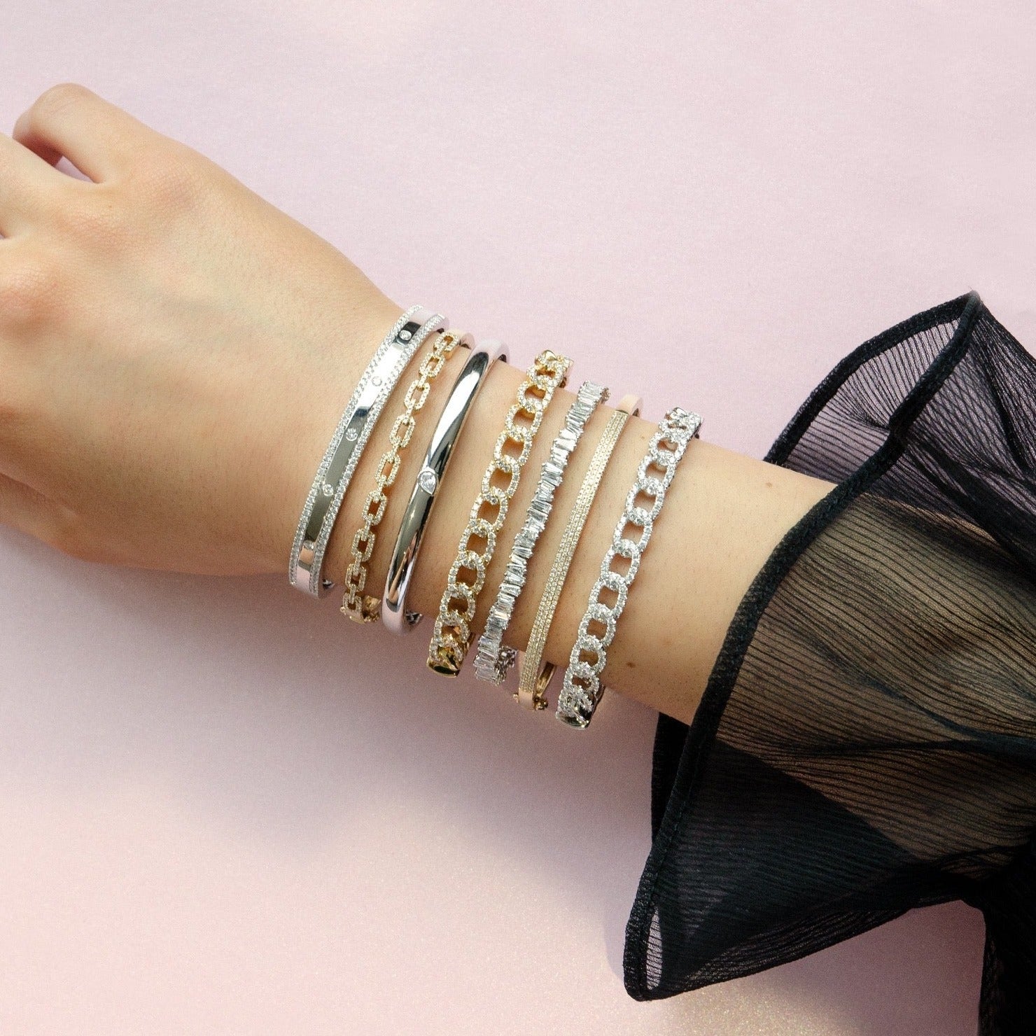 PICKET BAGUETTE DIAMOND BANGLE