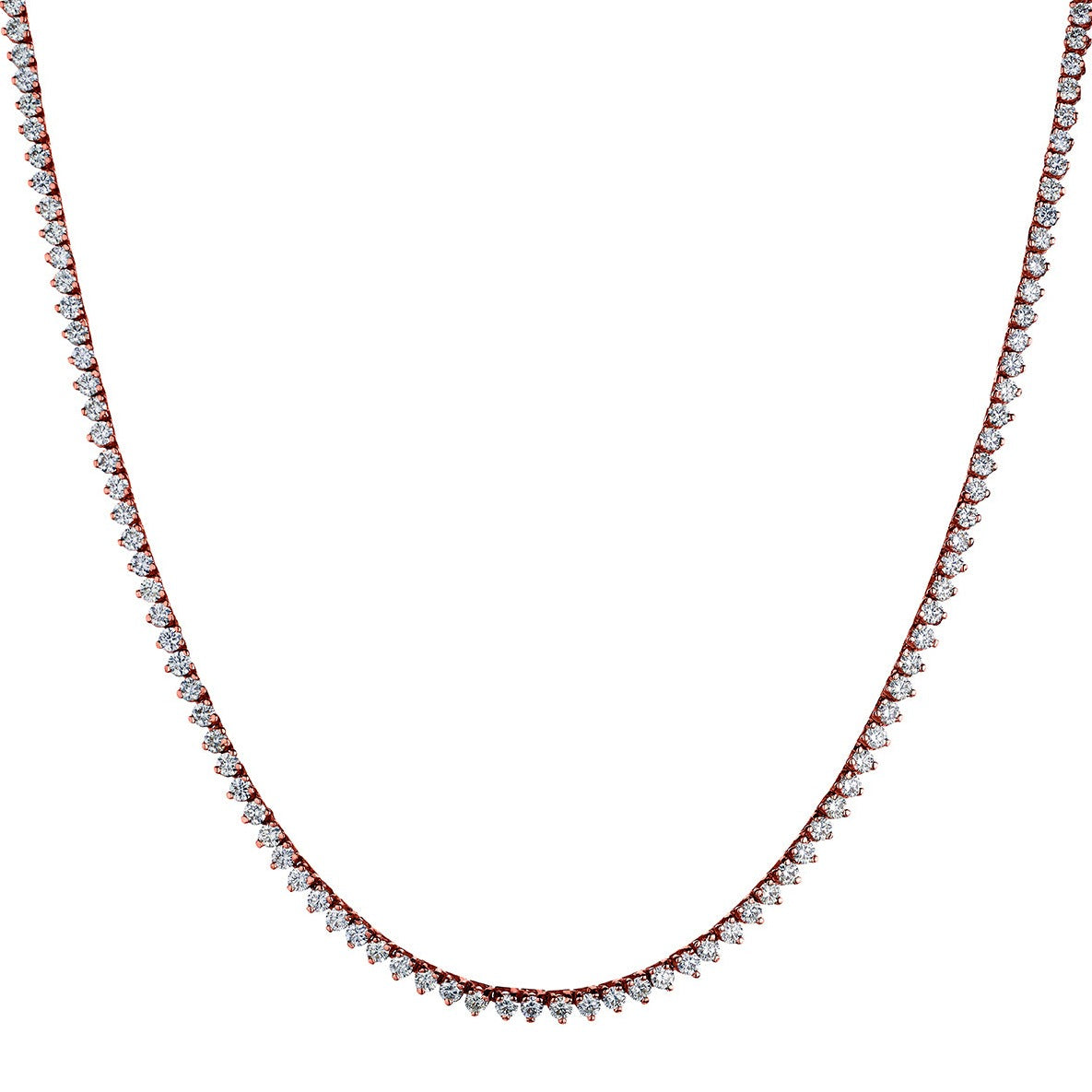 3 CLAW DIAMOND TENNIS NECKLACE