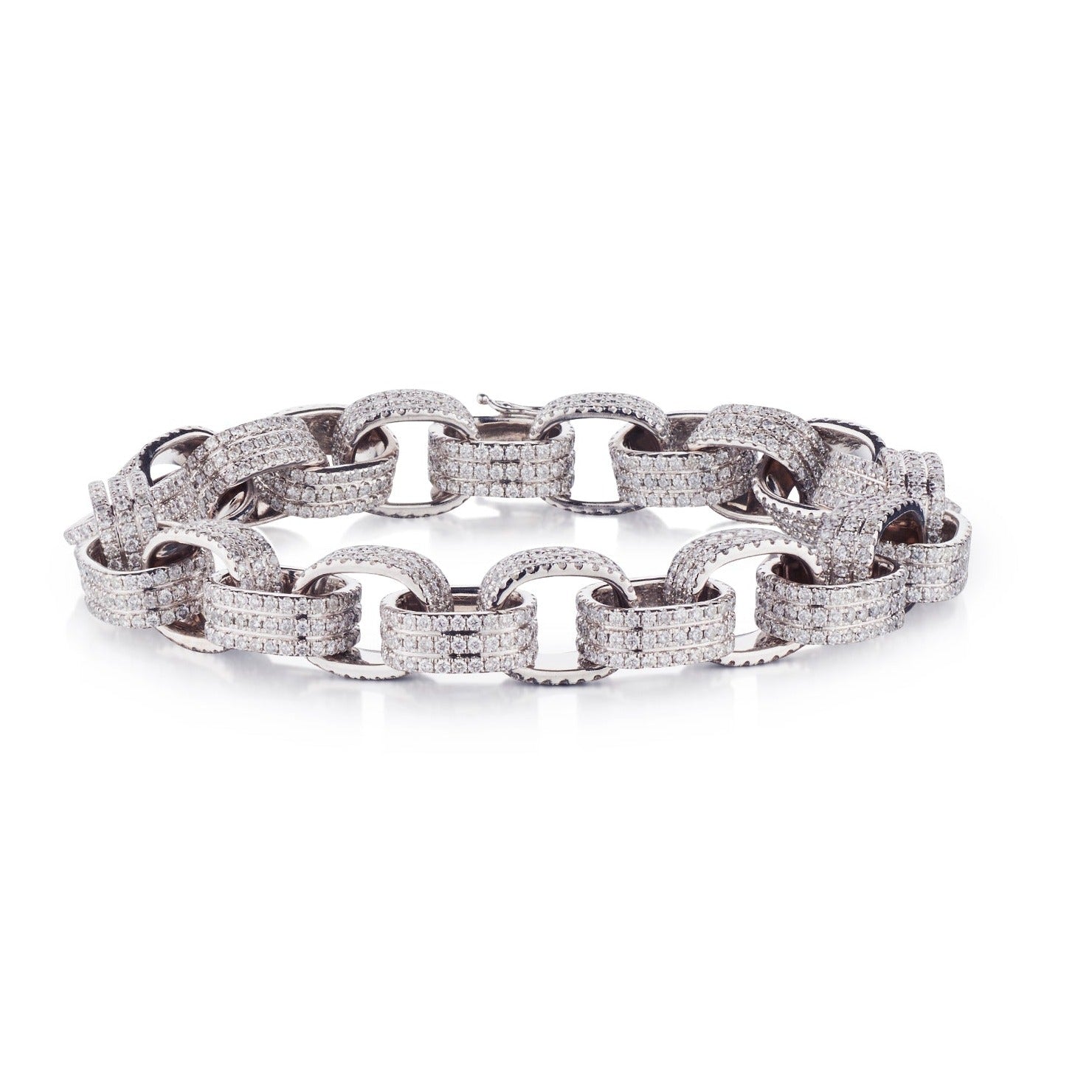 TRIPLE ROW DIAMOND LINK BRACELET