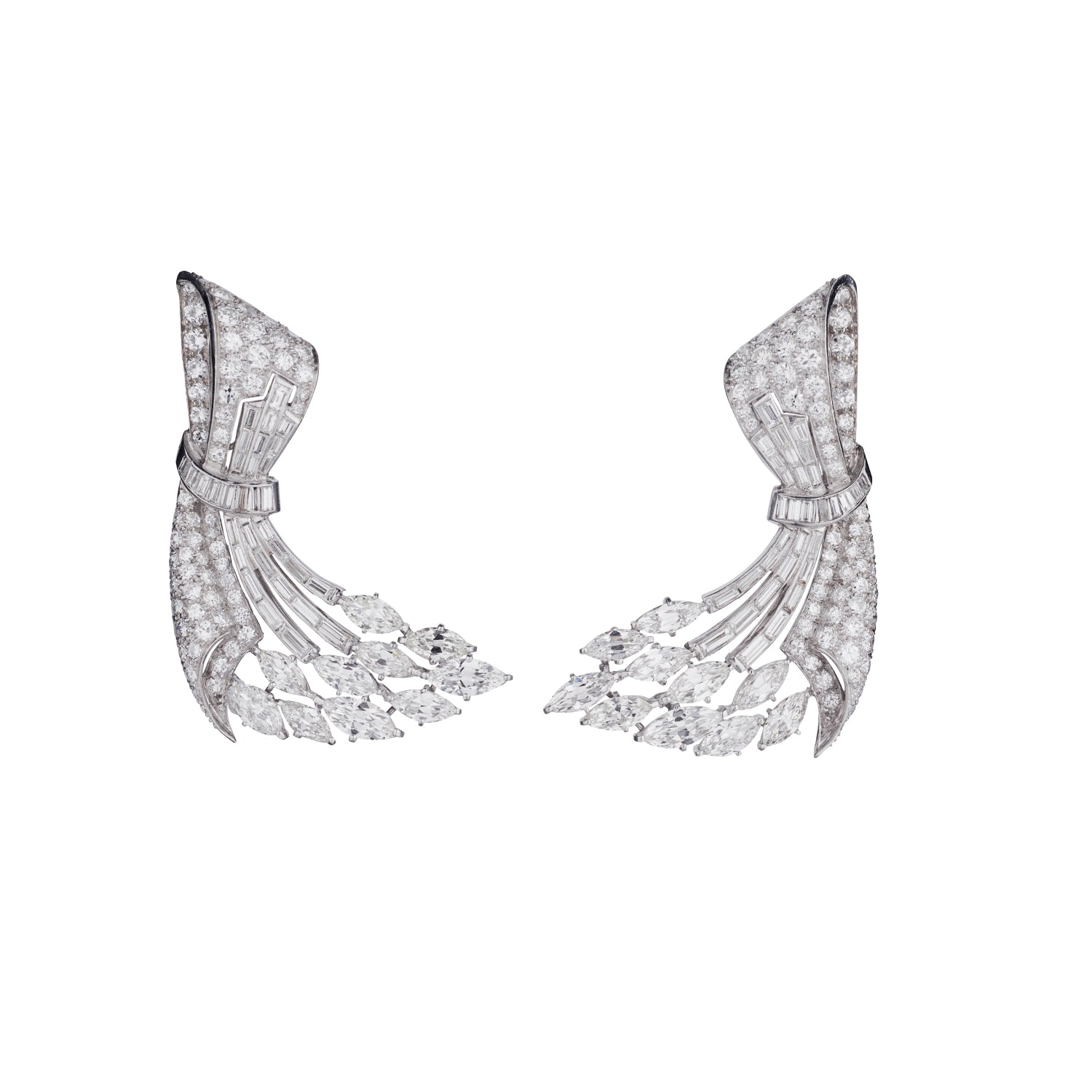 VINTAGE DIAMOND BOW EARRINGS