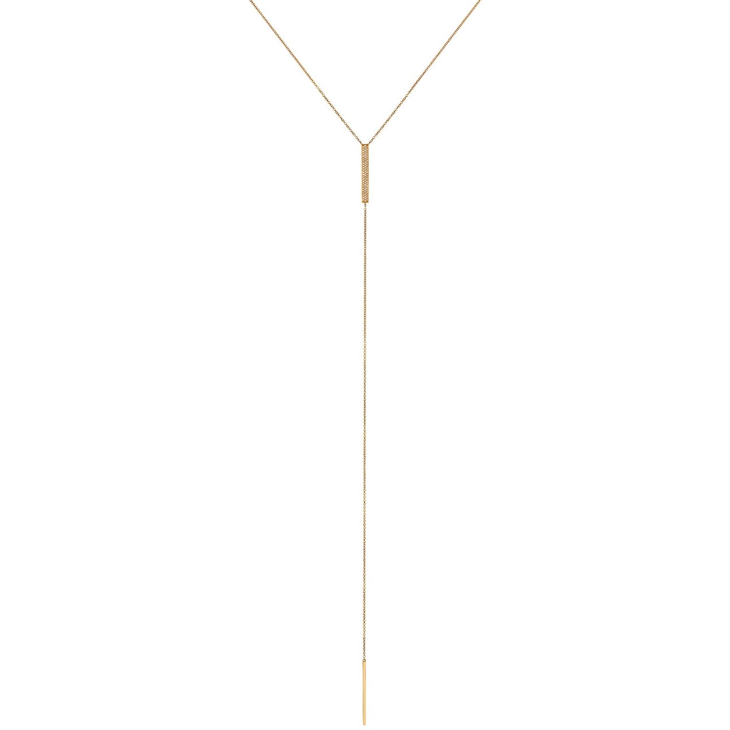 PAVÉ DIAMOND RECTANGULAR BAR LARIAT