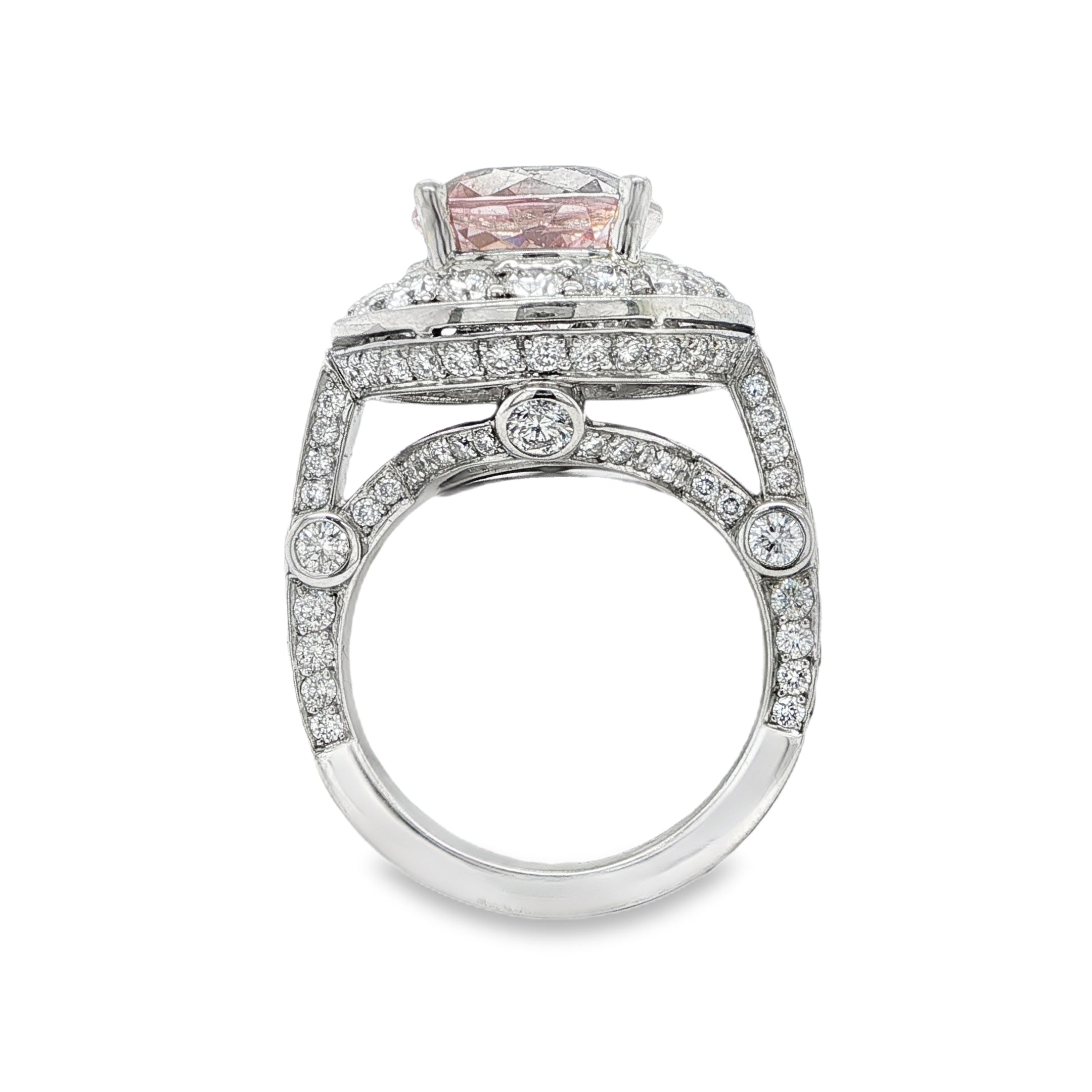 MORGANITE & DIAMOND STATEMENT RING