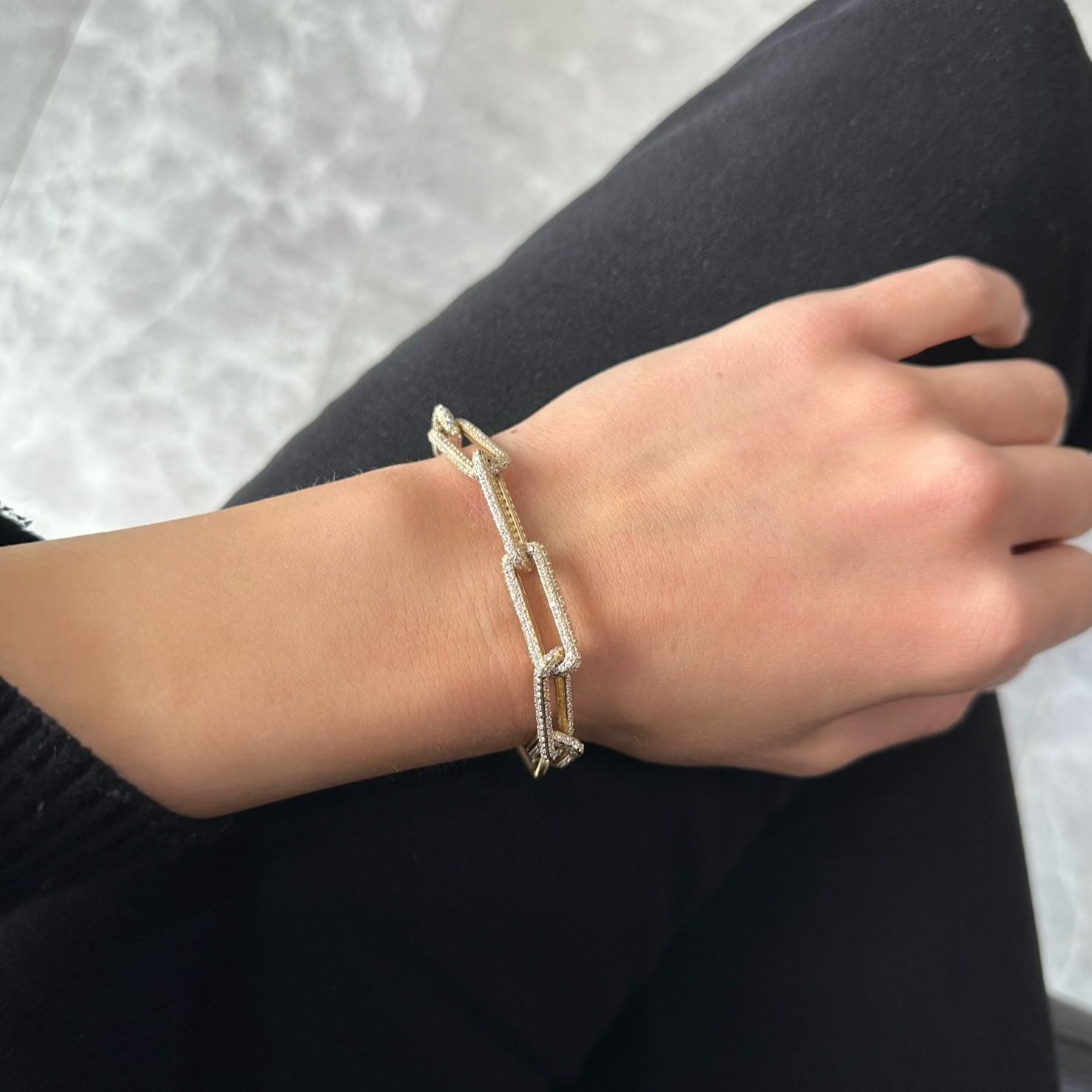 DIAMOND PAPERCLIP BRACELET