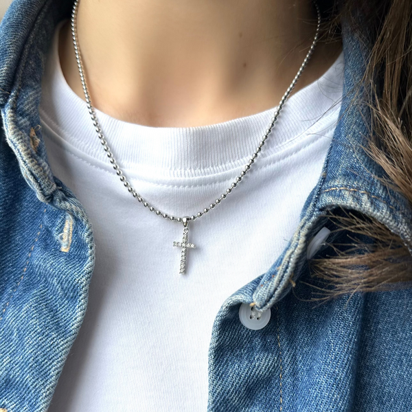 DIAMOND CROSS CHARM