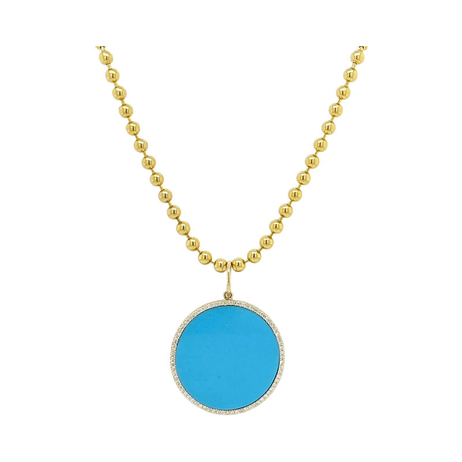 TURQUOISE & DIAMOND DISC CHARM