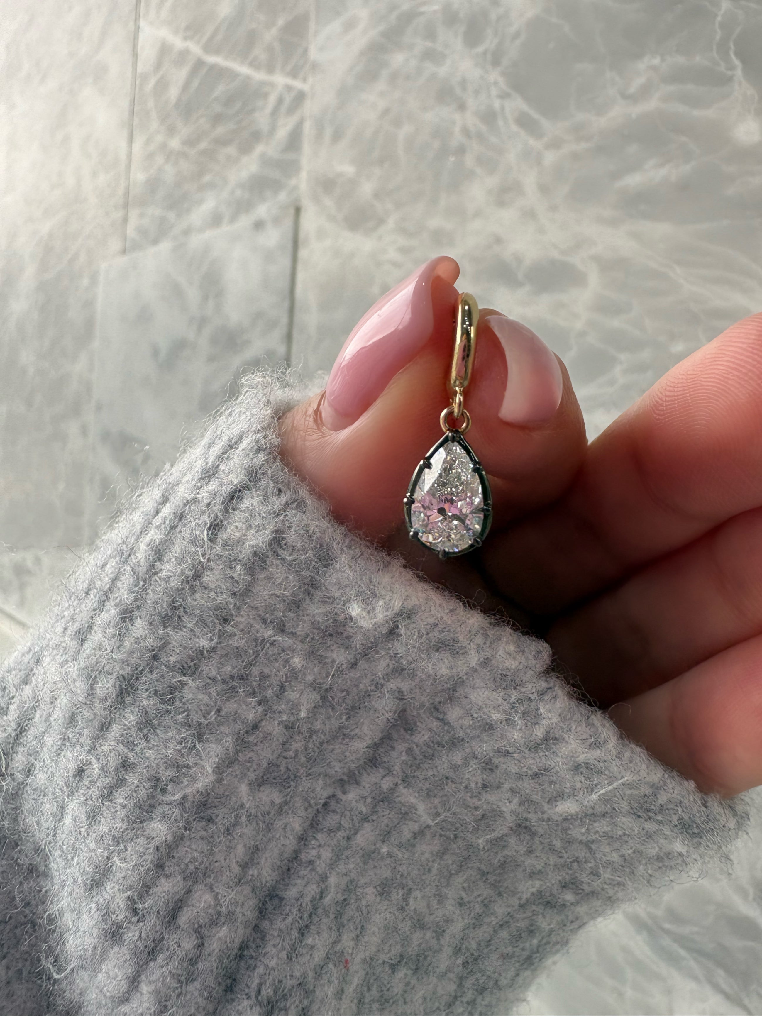 LAB DIAMOND PEAR CUT CHARM
