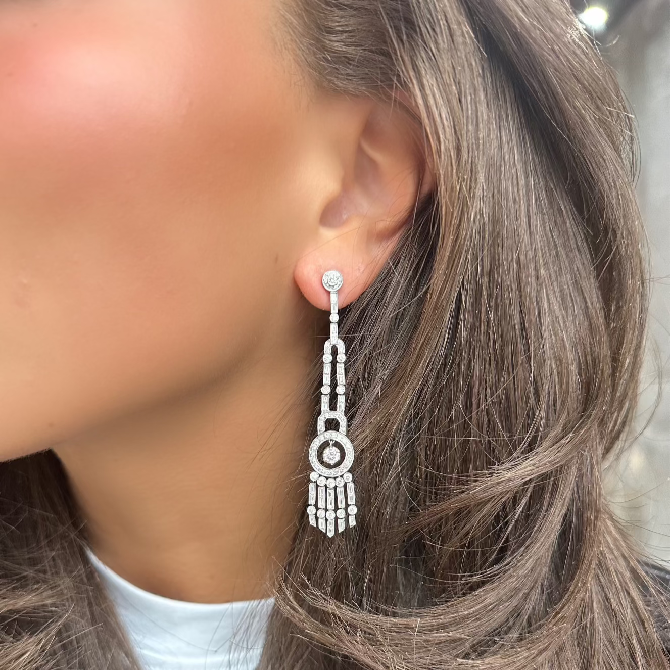 MULTI DIAMOND DROP EARRINGS