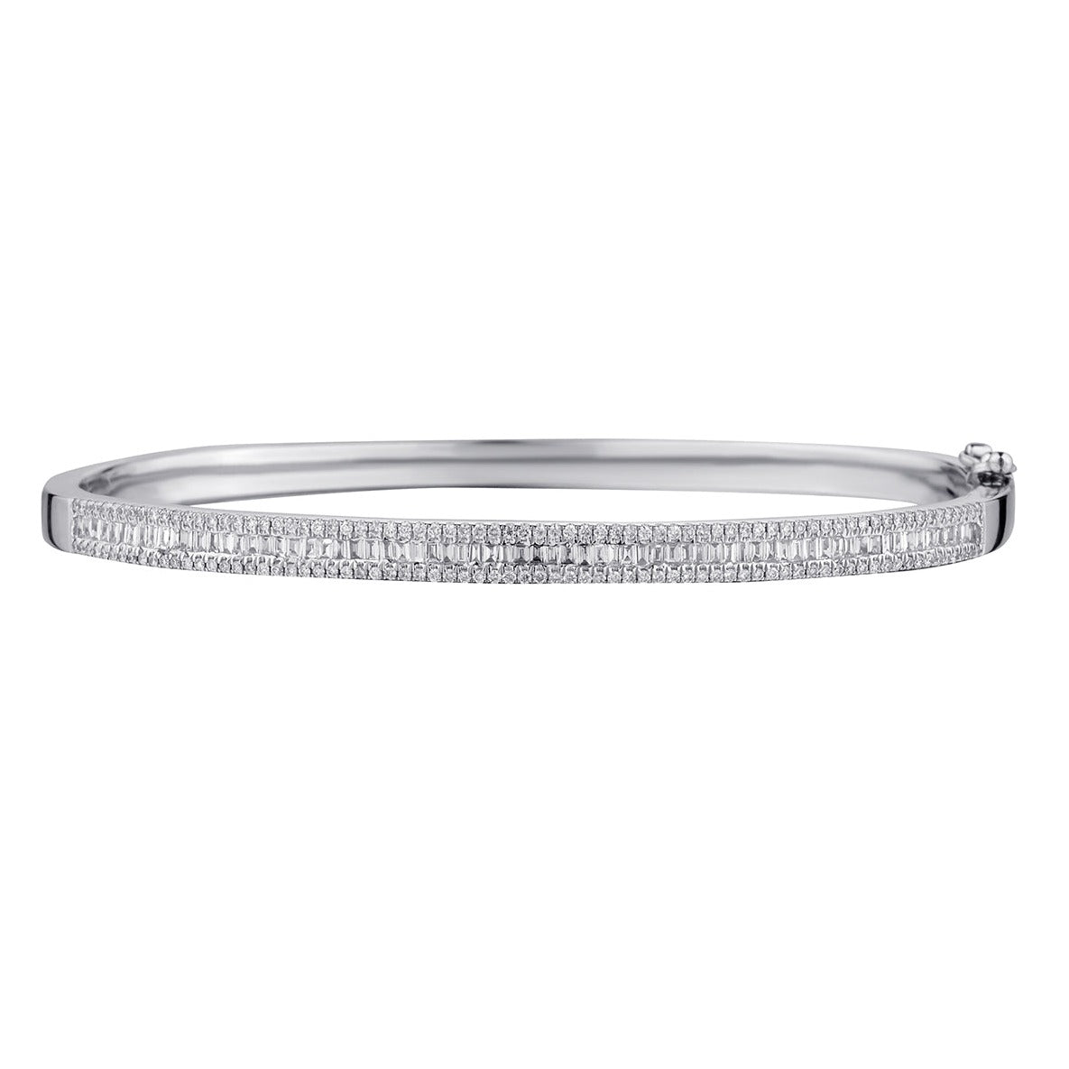 BAGUETTE & ROUND DIAMOND BANGLE