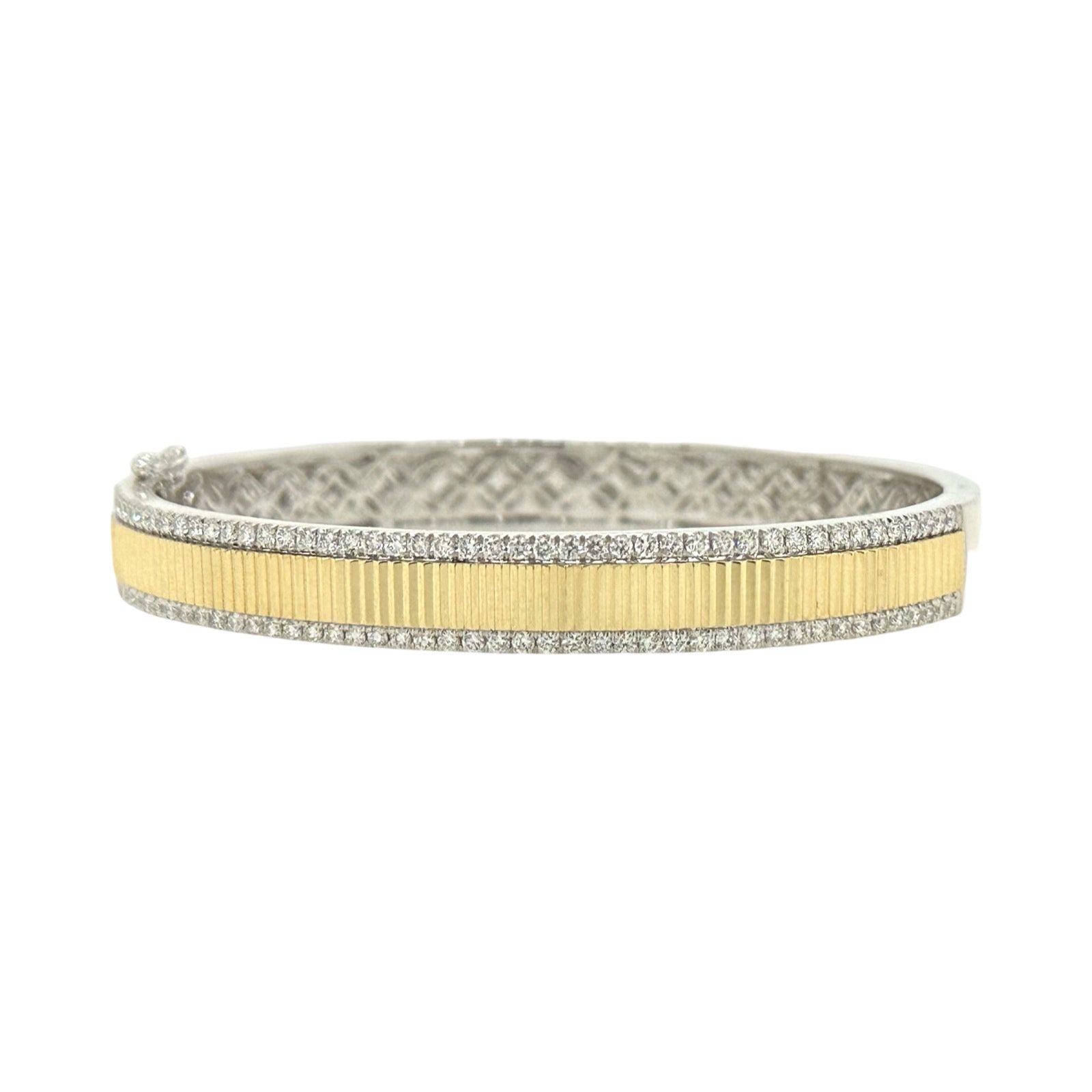 TWO TONE DIAMOND EDGE BANGLE