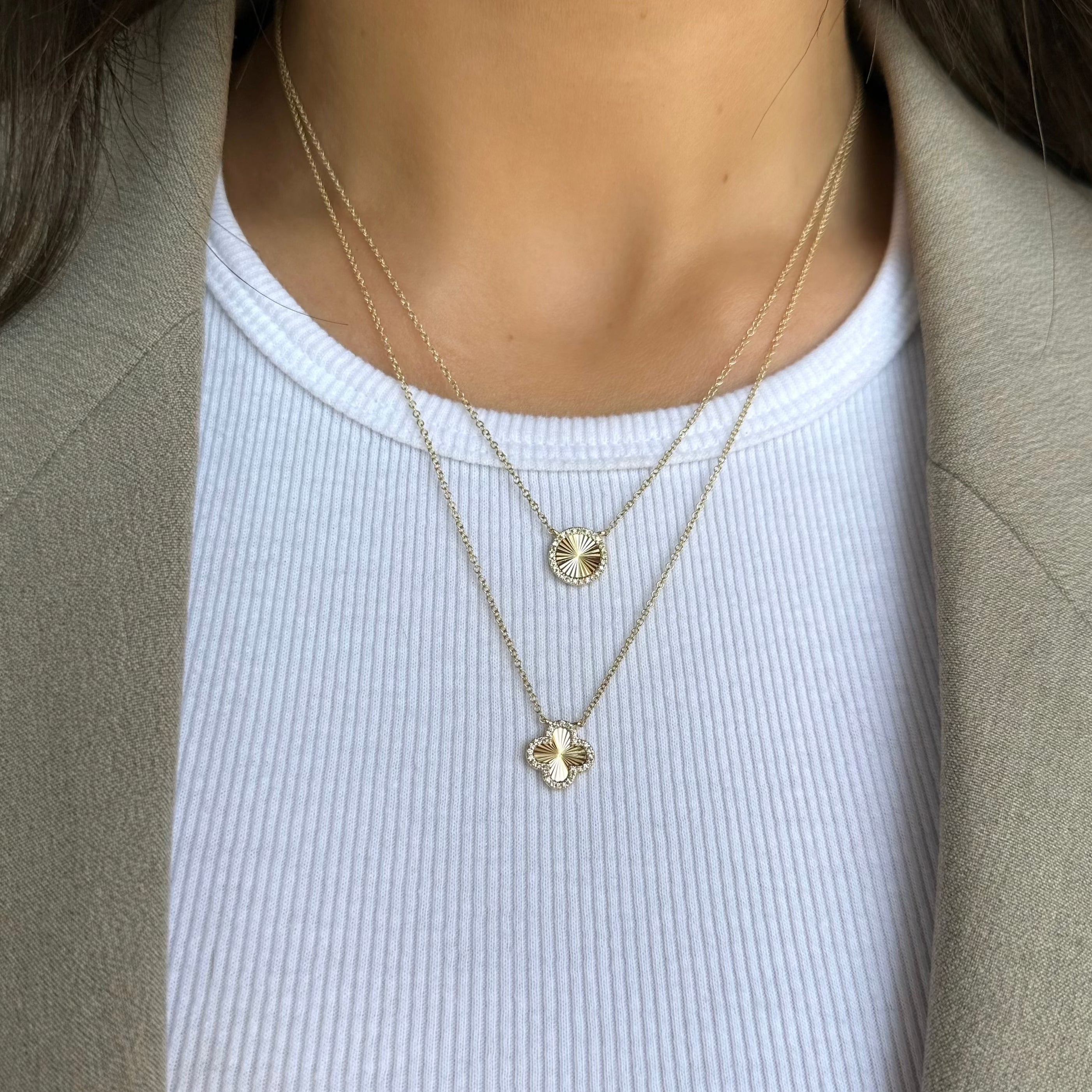 DIAMOND & GOLD CLOVER NECKLACE