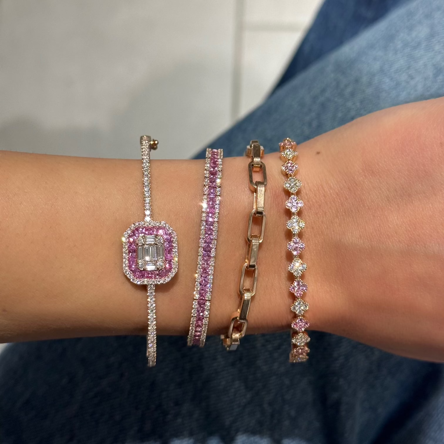 PINK SAPPHIRE & DIAMOND BRACELET