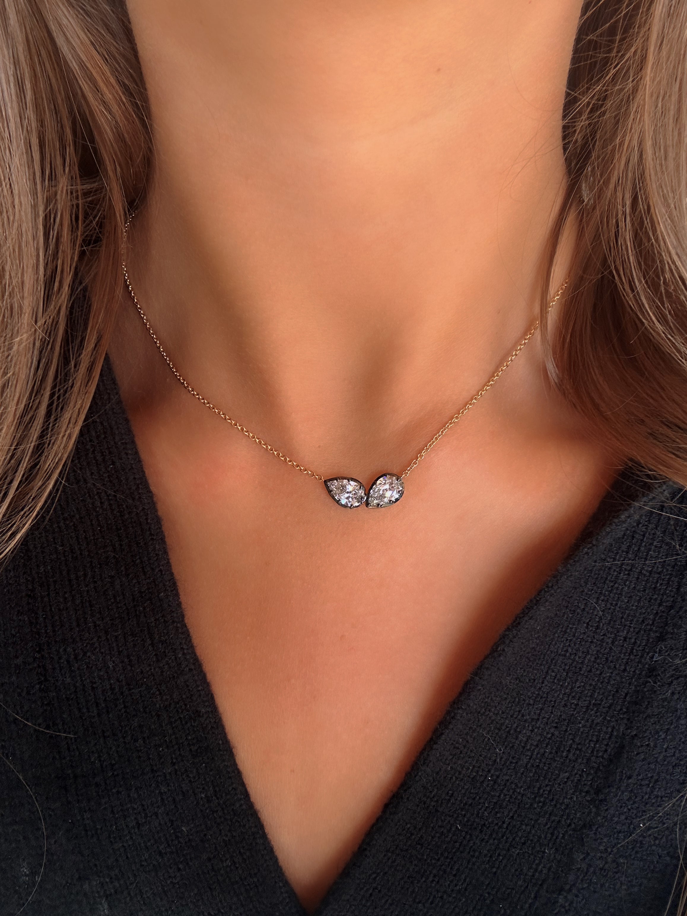 Lab Pear Shape Diamond Necklace