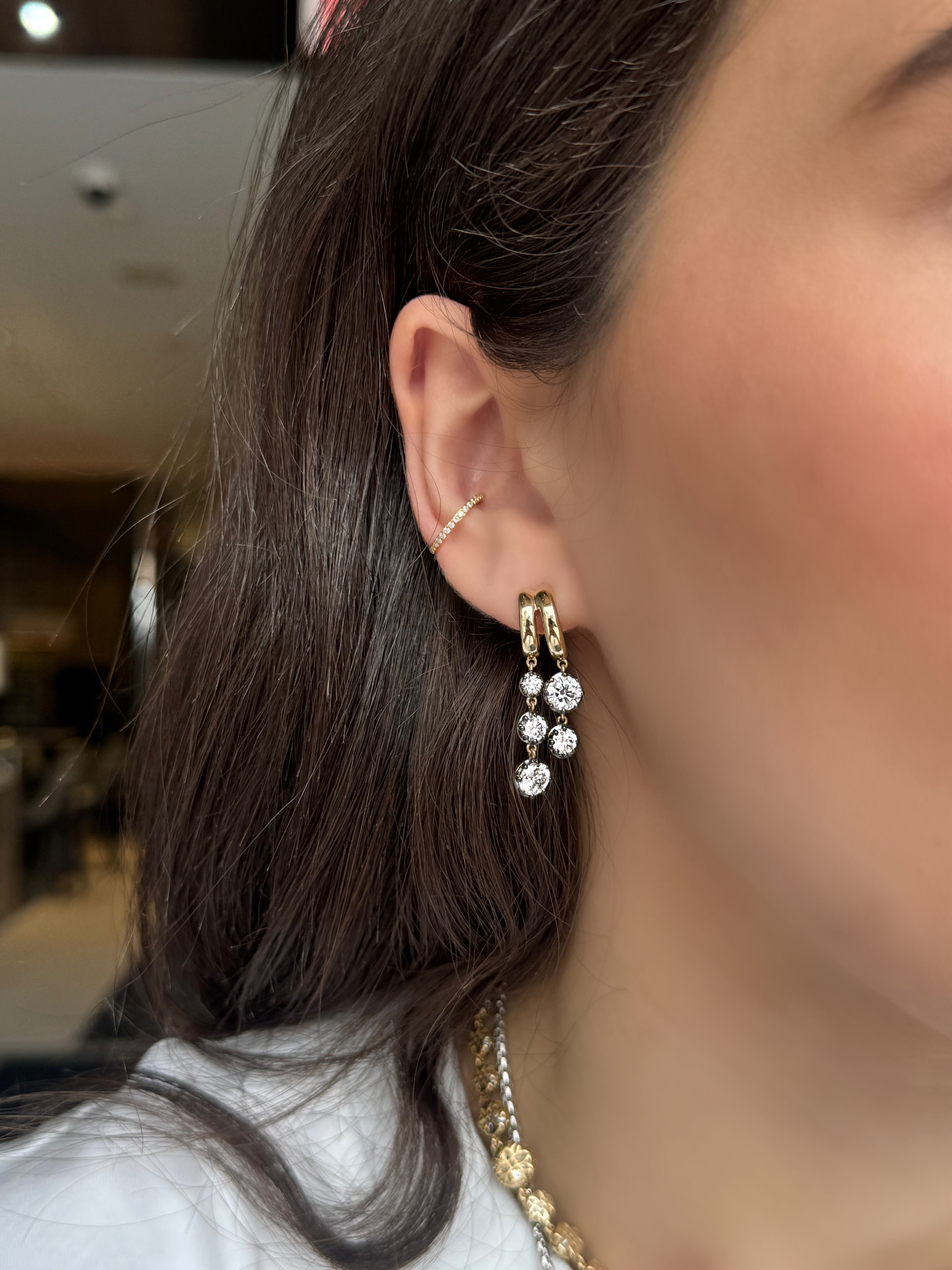 LAB DOUBLE DANGLE EARRINGS