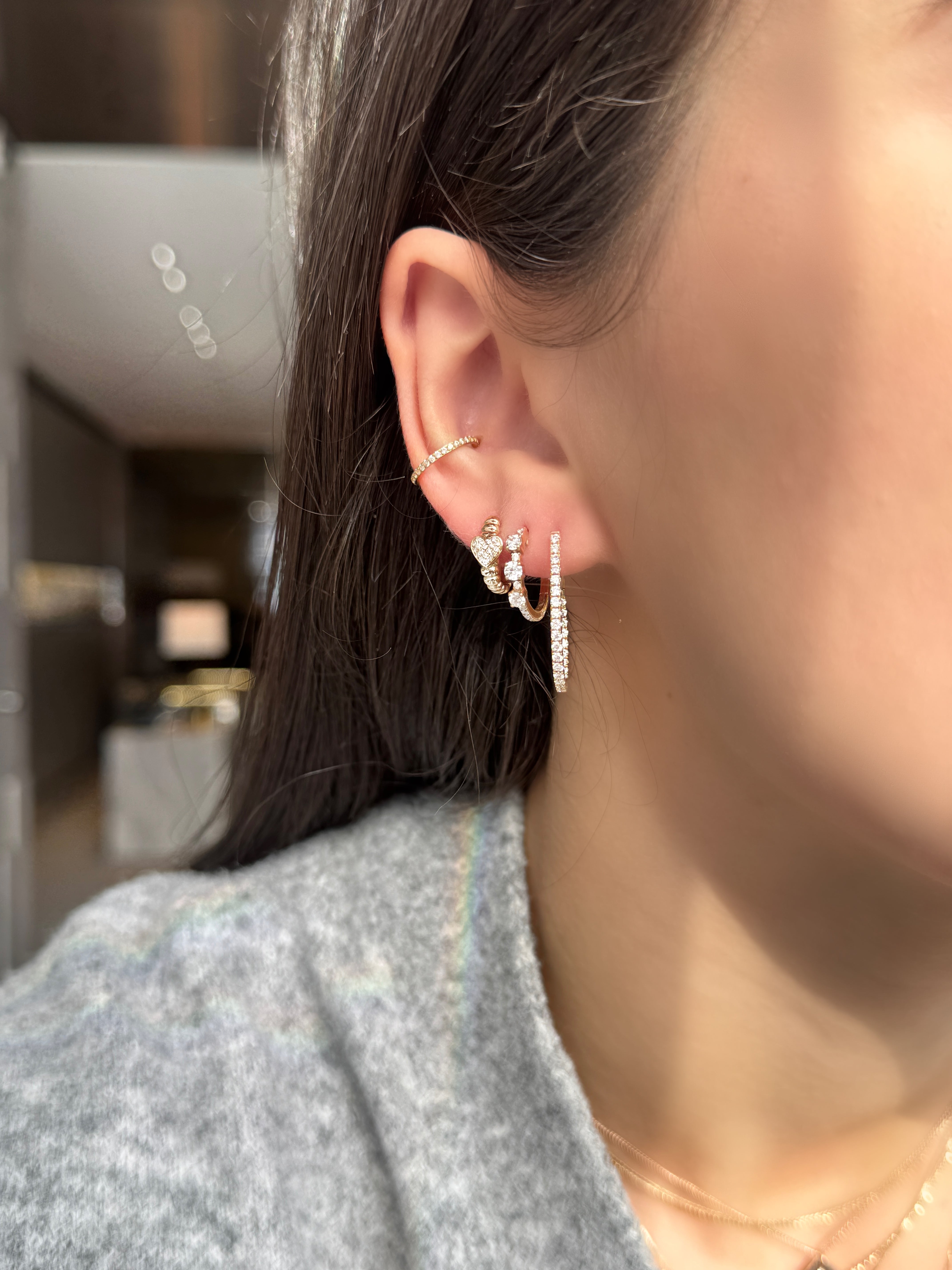 SMALL DIAMOND TEARDROP HOOPS