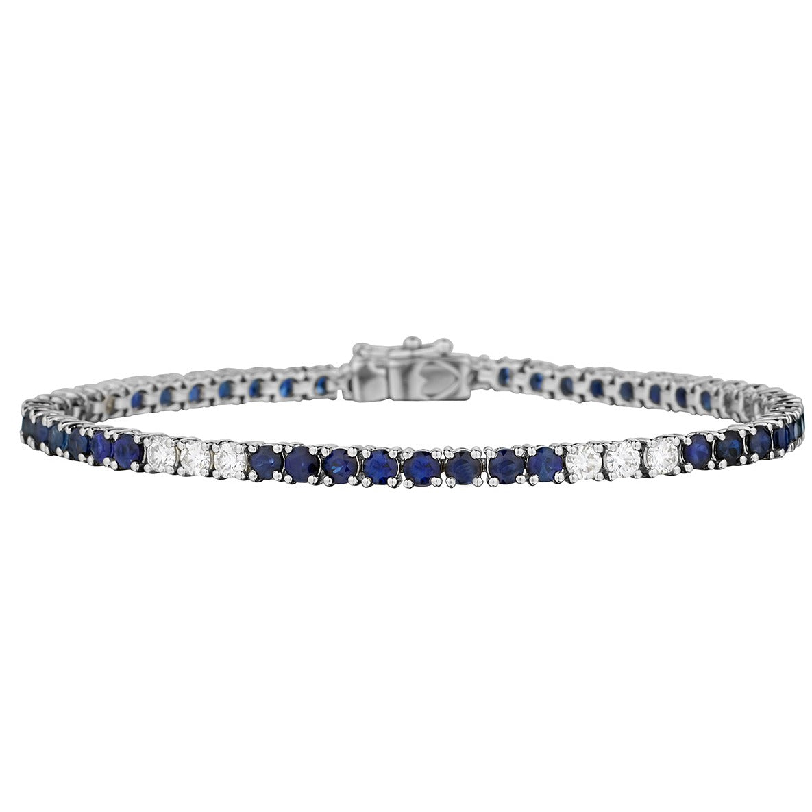 BLUE SAPPHIRE & DIAMOND TENNIS BRACELET