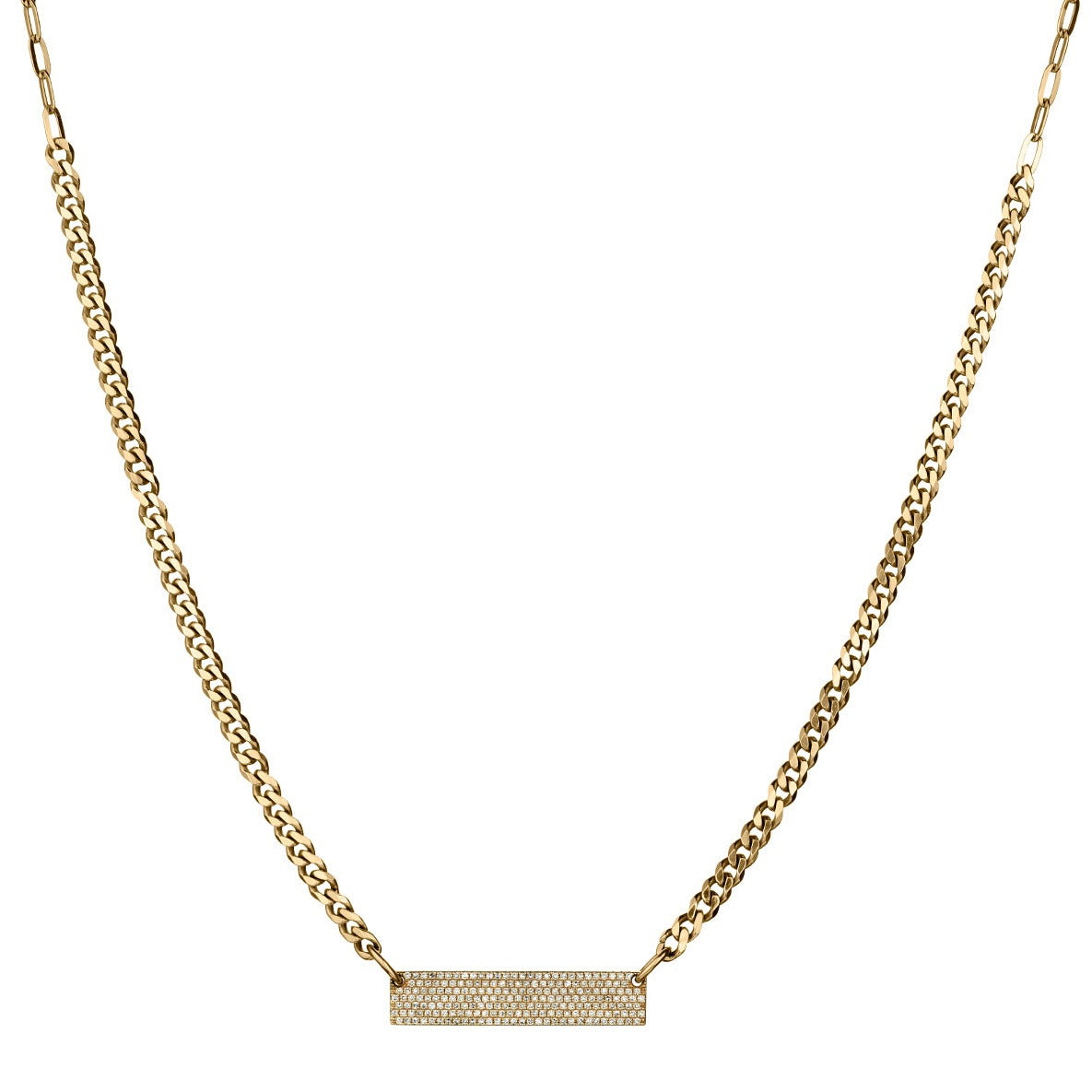 DIAMOND BAR LINK NECKLACE