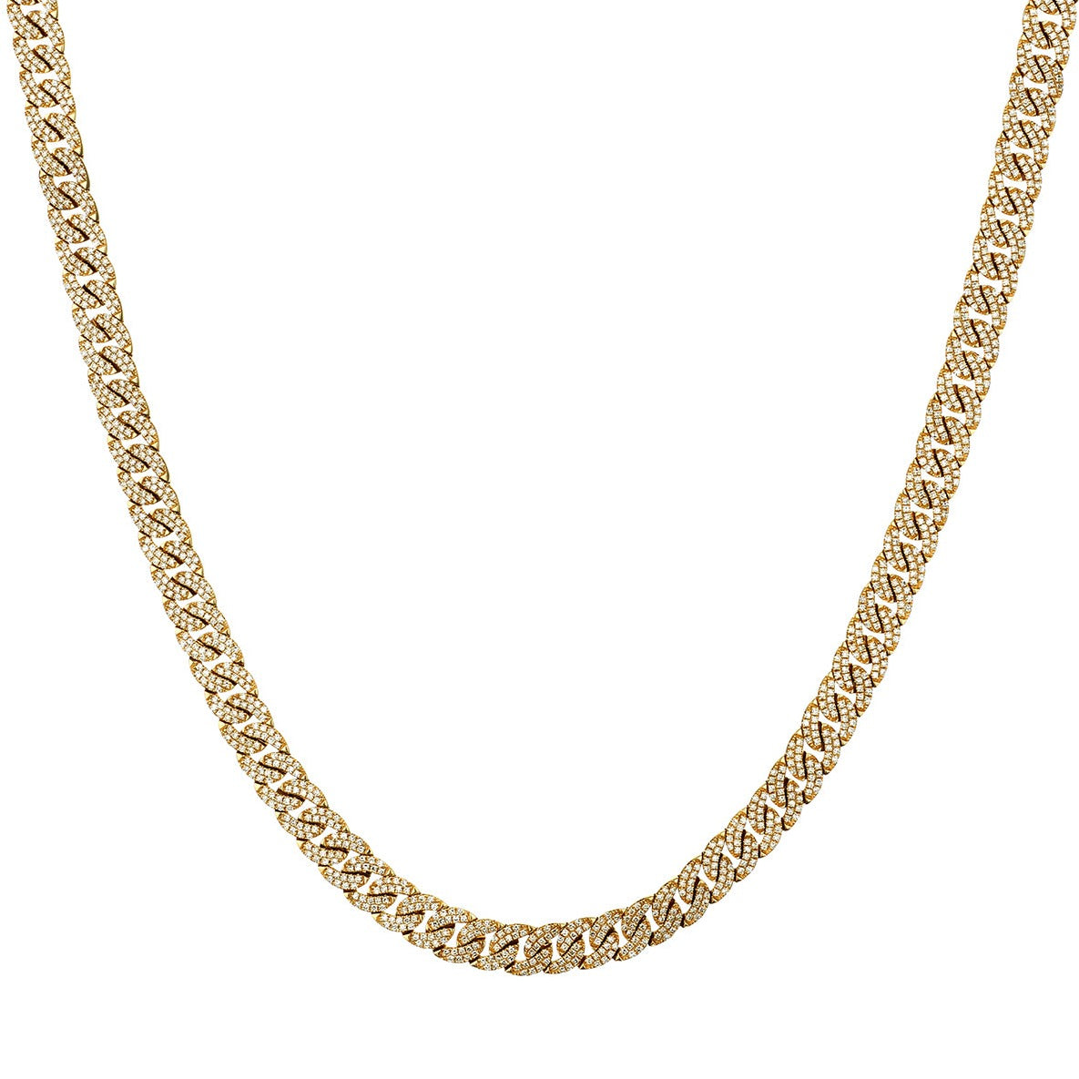 FLAT DIAMOND CURBLINK NECKLACE