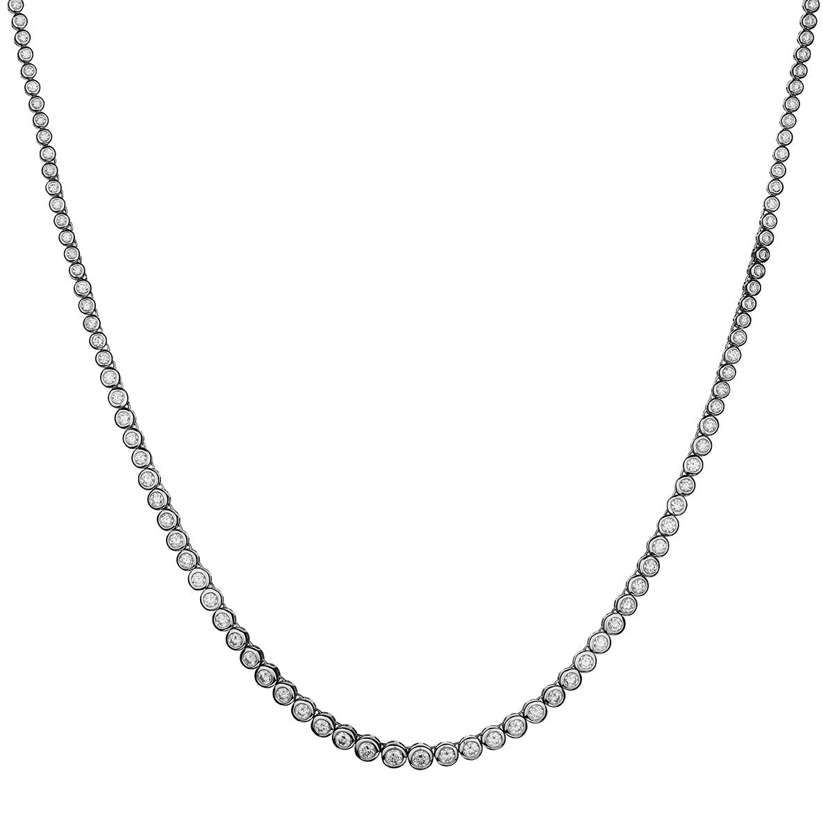 BEZEL SET DIAMOND TENNIS NECKLACE