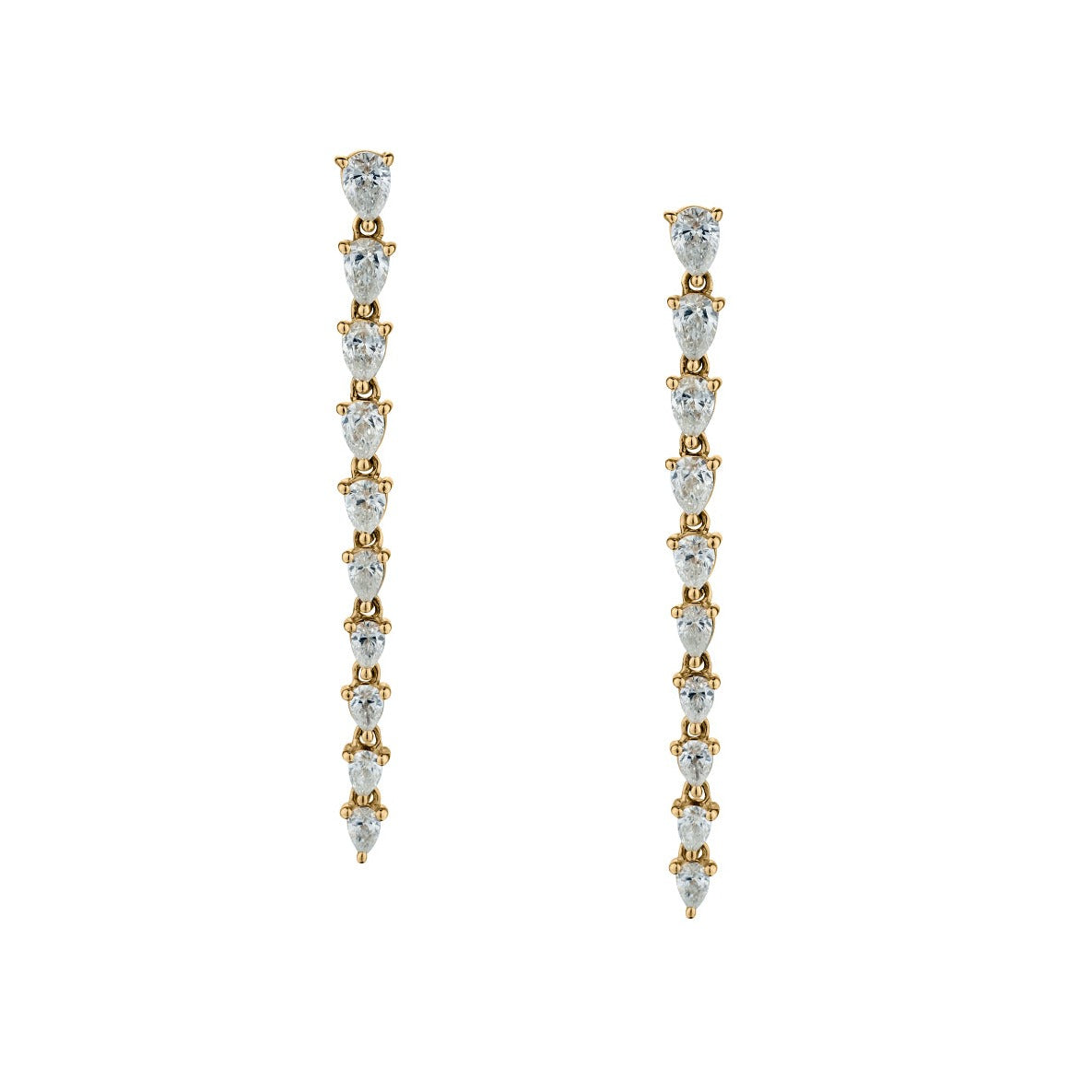 PEAR SHAPED DIAMOND DROP EARRINGS