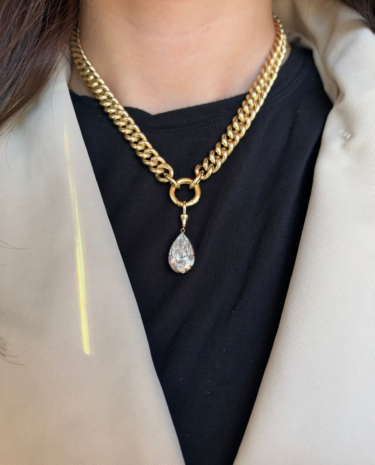 LAB DIAMOND PEAR PENDANT