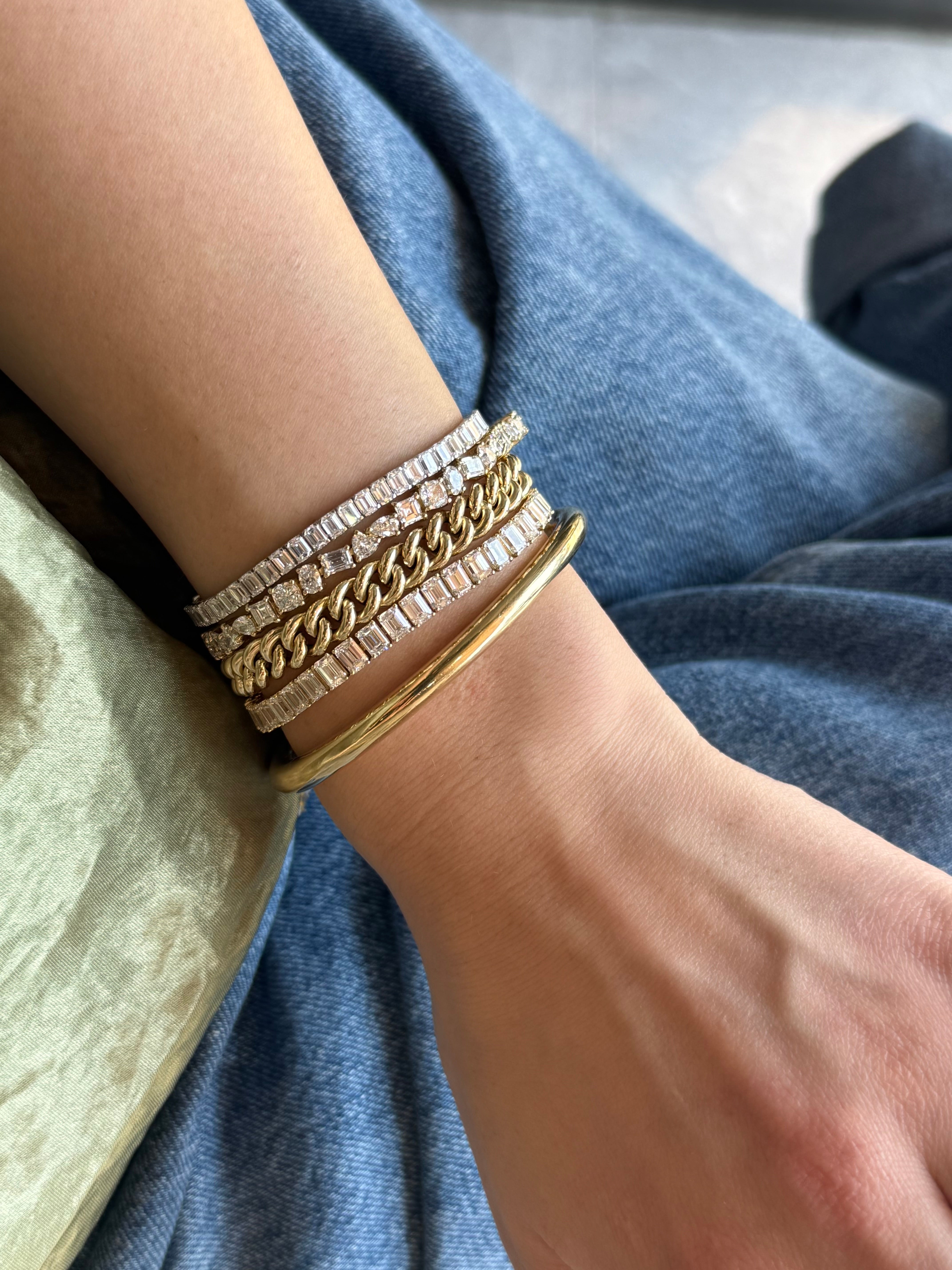 LAB MULTI SHAPED DIAMOND TENNIS BRACELET