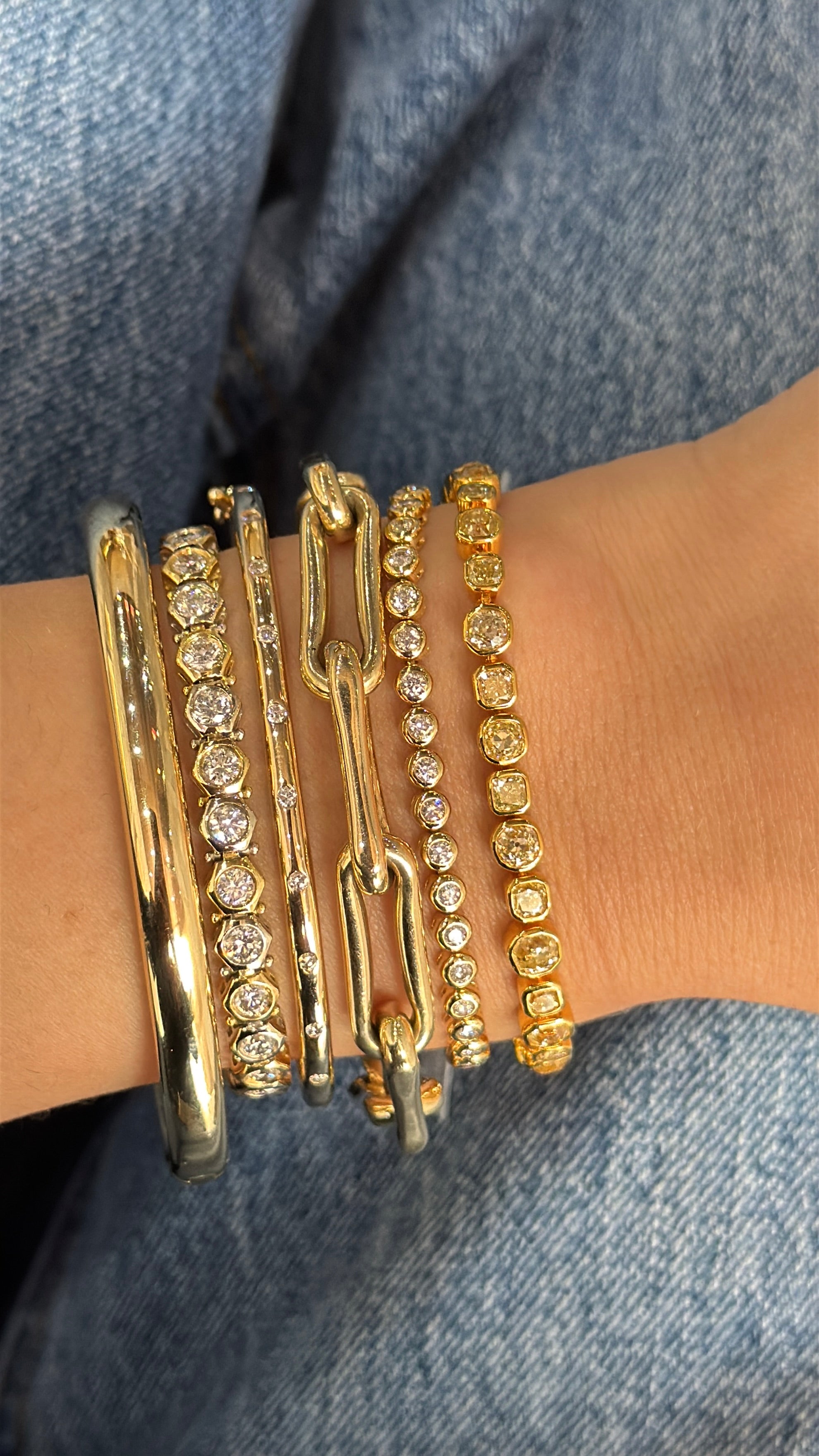 BEZEL SET DIAMOND TENNIS BRACELET