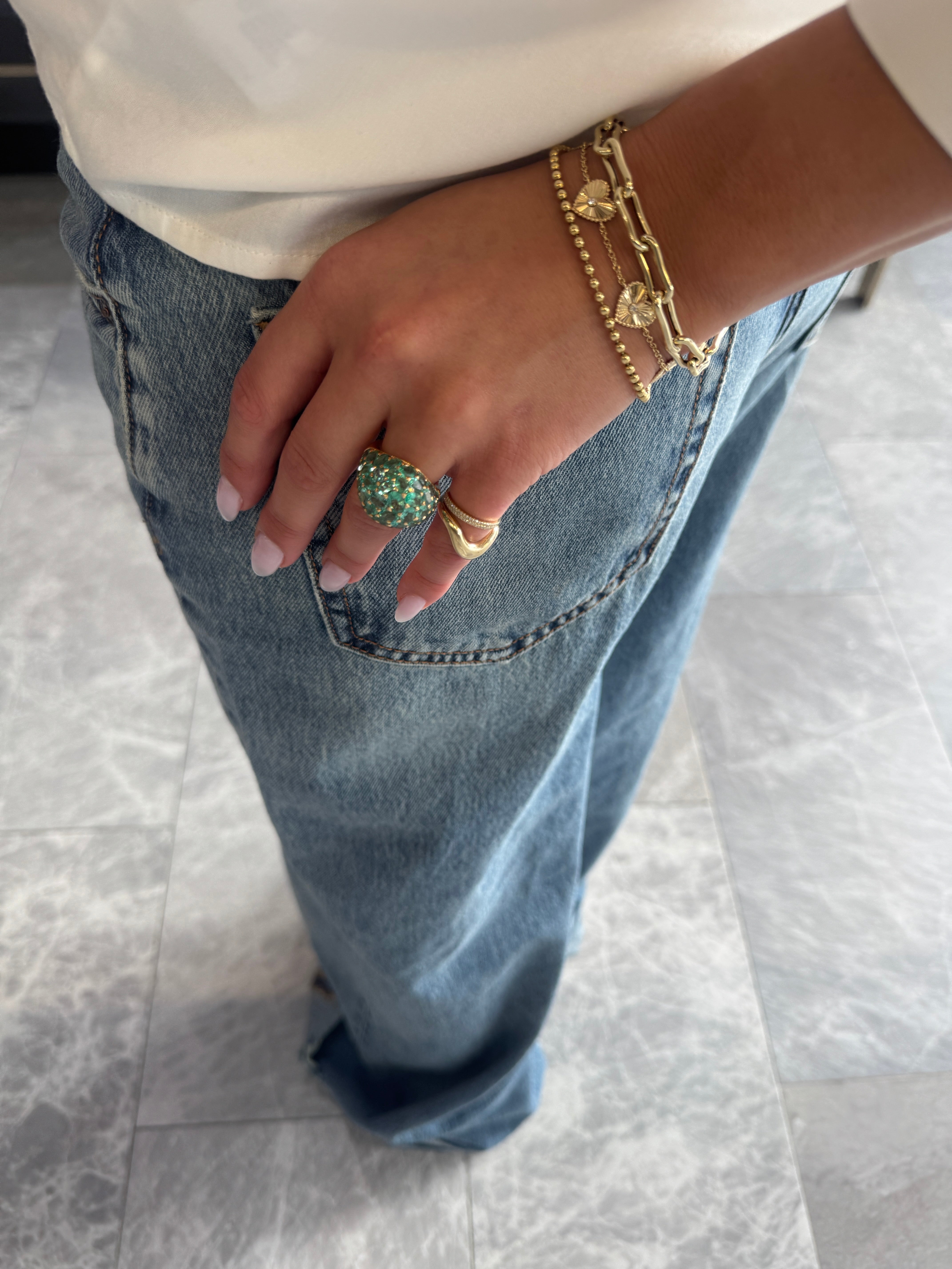 Heart with Diamonds Bracelet