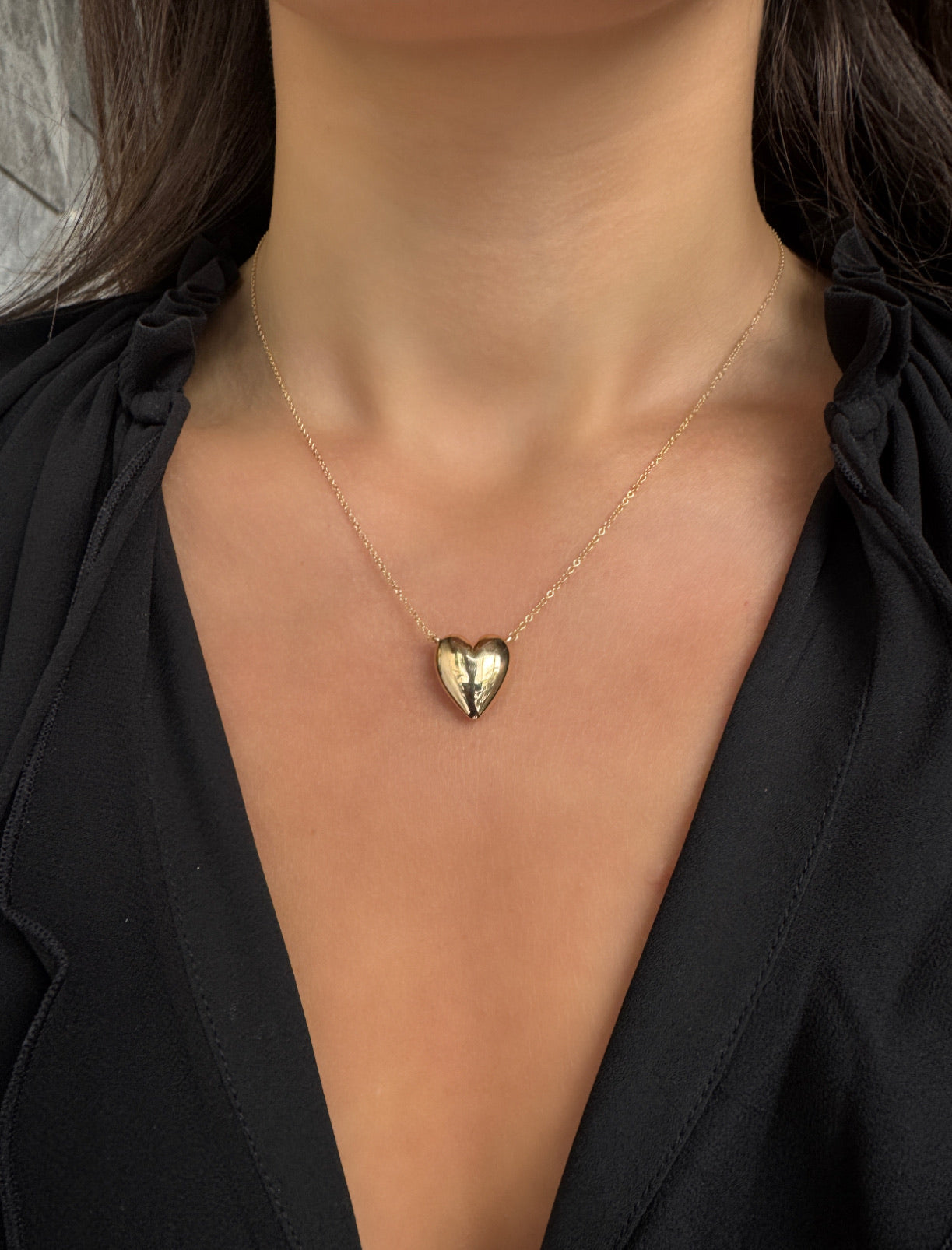 PUFFED HEART NECKLACE