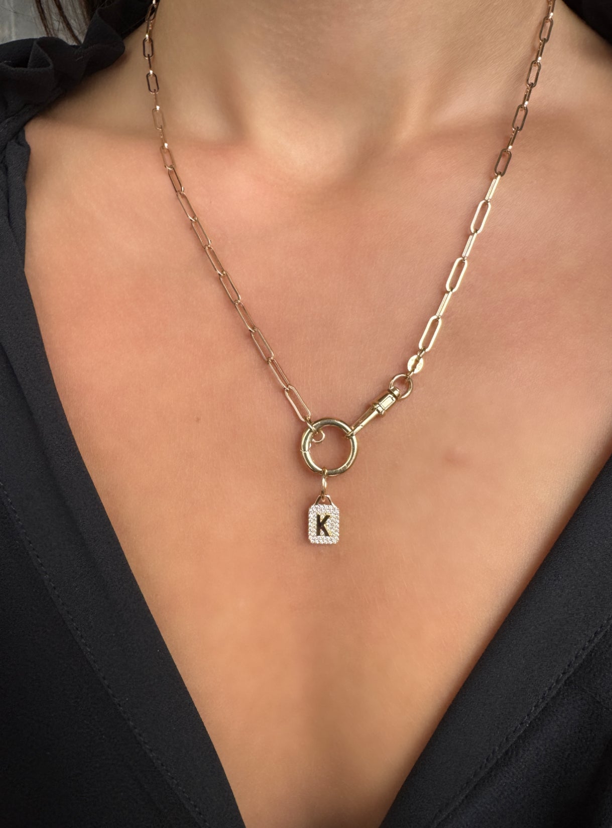 PAVÉ DIAMOND INITIAL CHARM