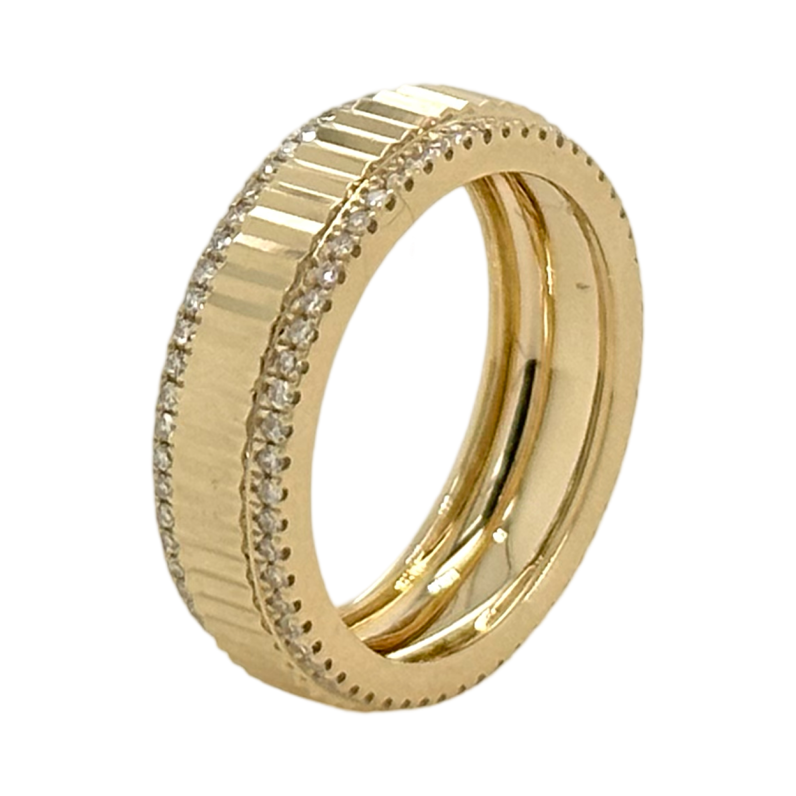 CORRUGATED DIAMOND PINKY RING