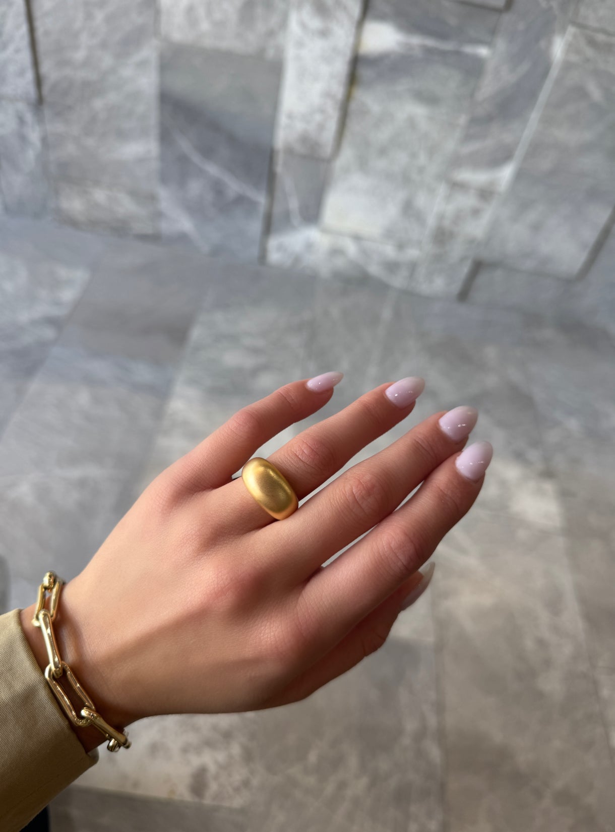 CHUNKY DOMED MATTE RING