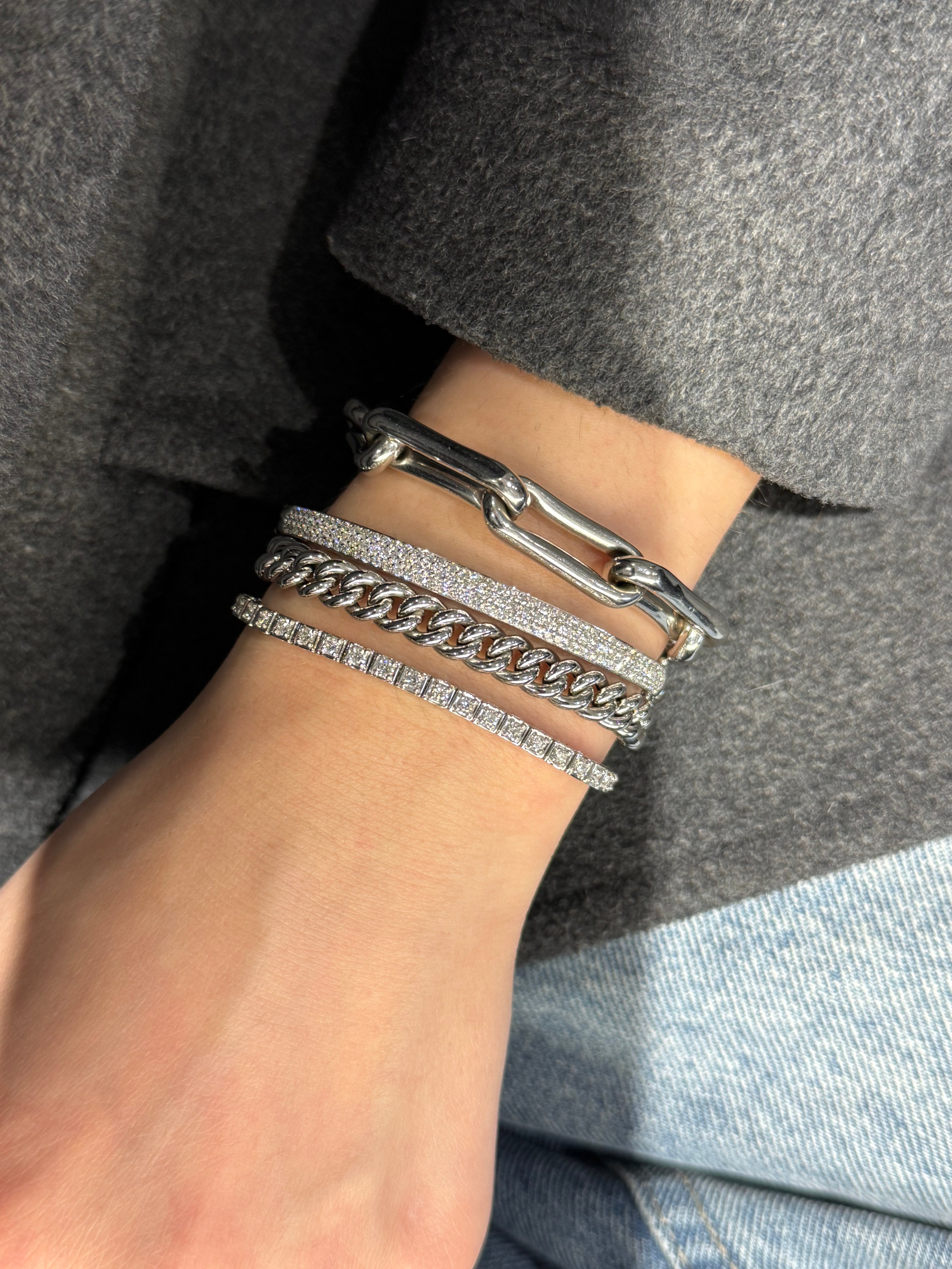 DIAMOND SQUARE BEZEL SET BRACELET