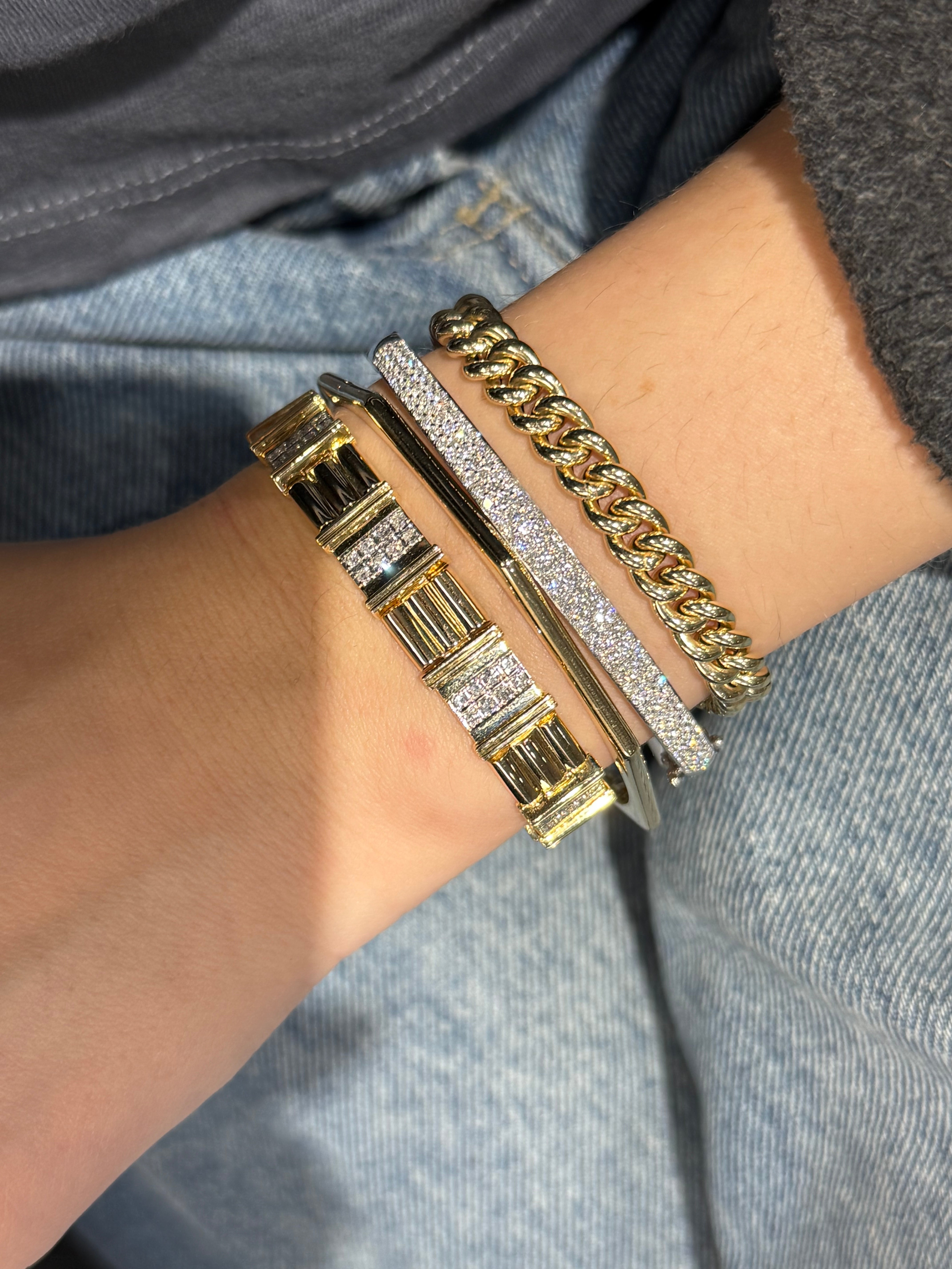 THICK GOLD & DIAMOND BRACELET