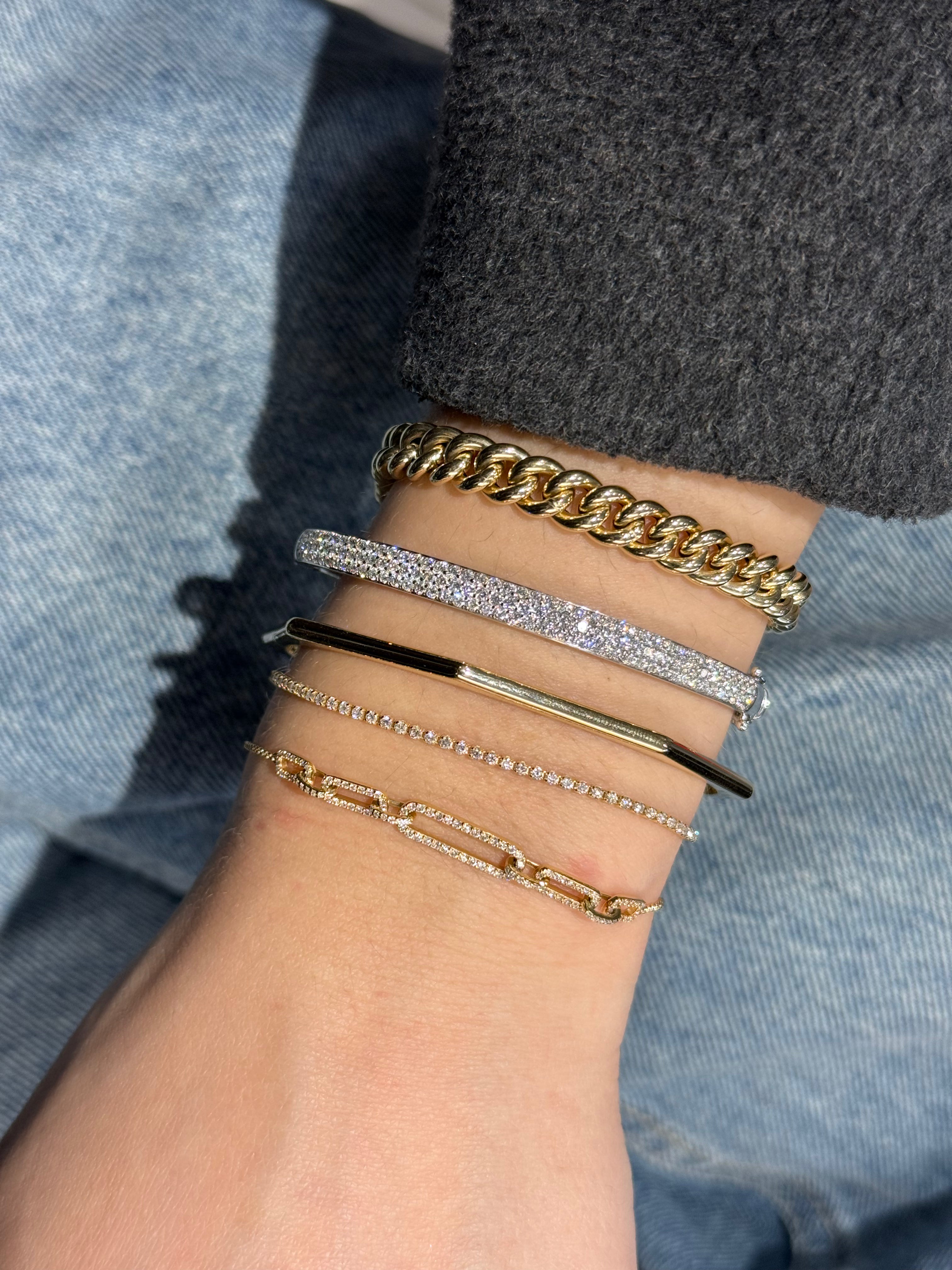 DIAMOND OVAL LINK BRACELET