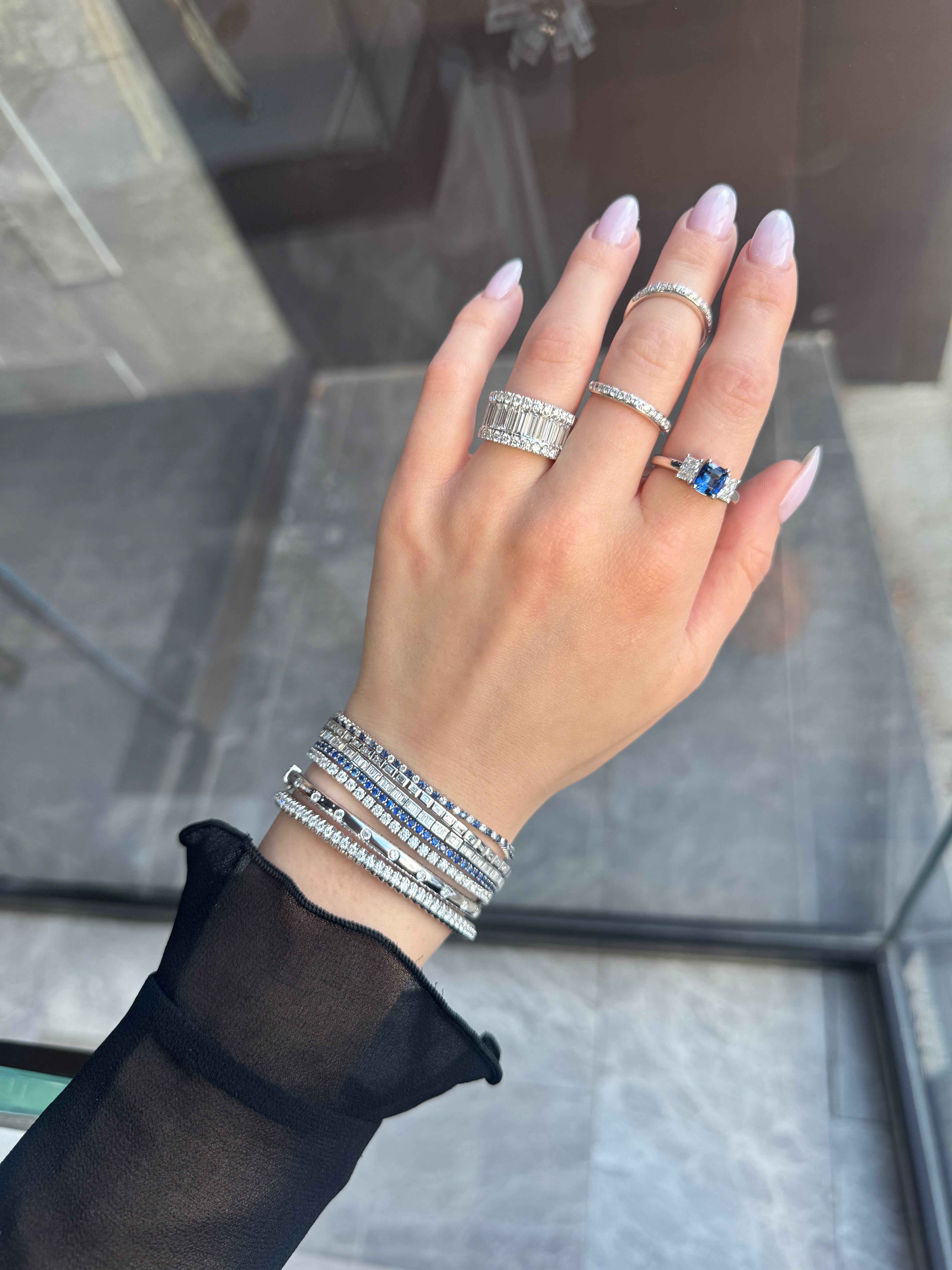 SAPPHIRE & DIAMOND TRILOGY RING
