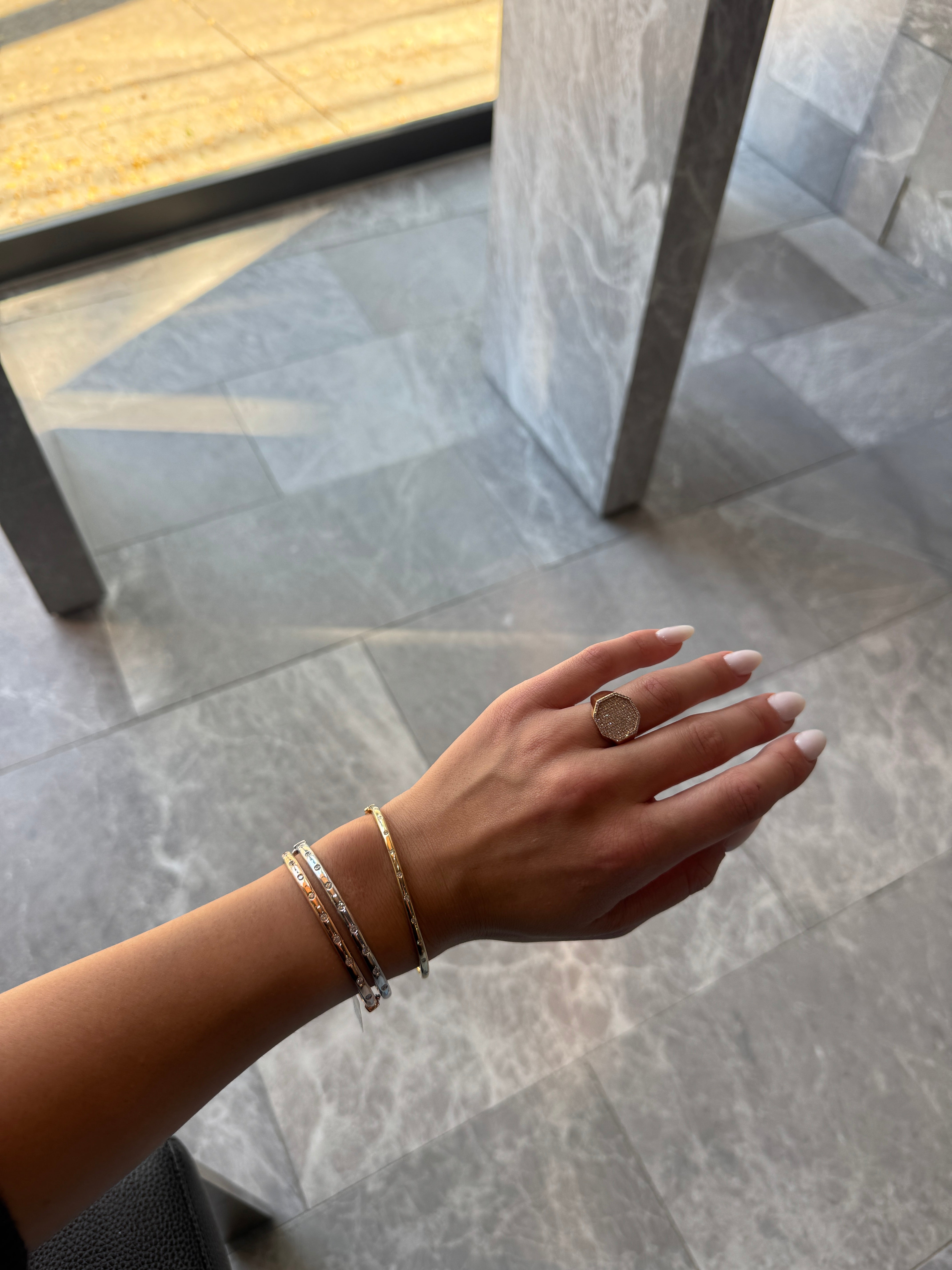 OCTAGONAL PAVÉ RING