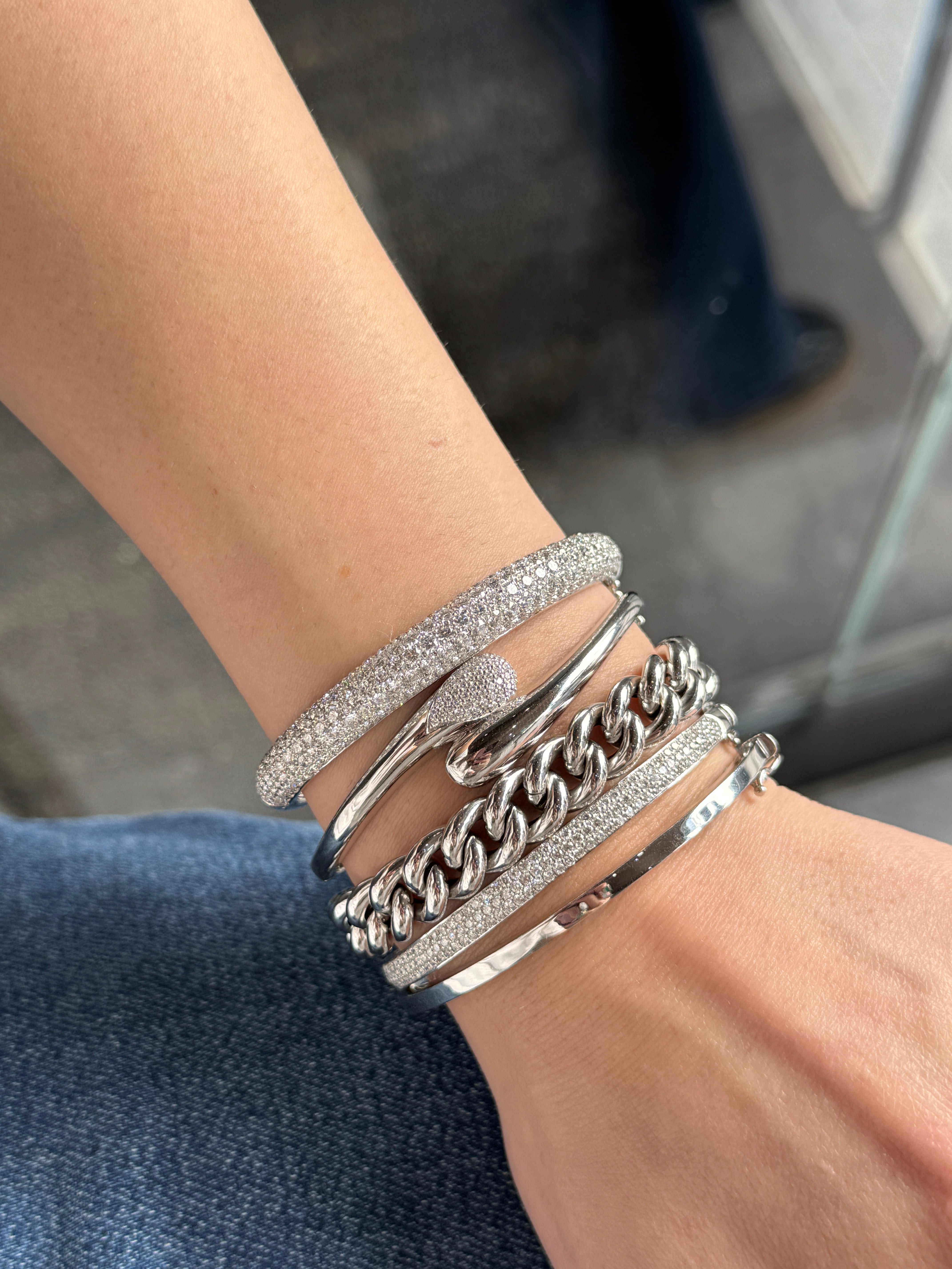 DOMED PAVÉ DIAMOND BANGLE