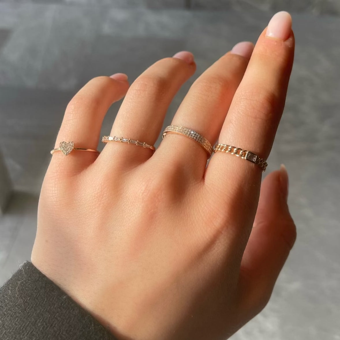 MINI DIAMOND HEART RING