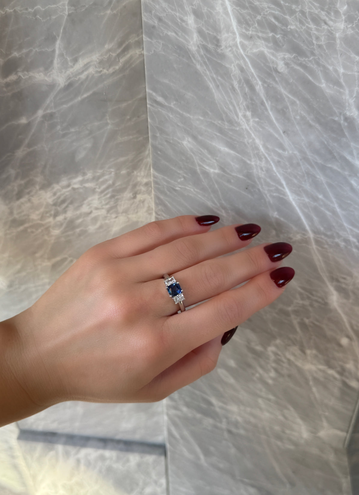 SAPPHIRE & DIAMOND TRILOGY RING