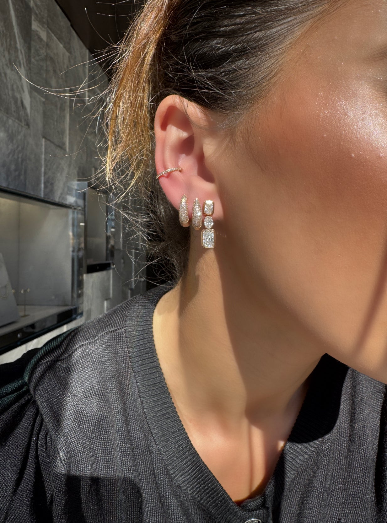 LAB DIAMOND DROP EARRINGS