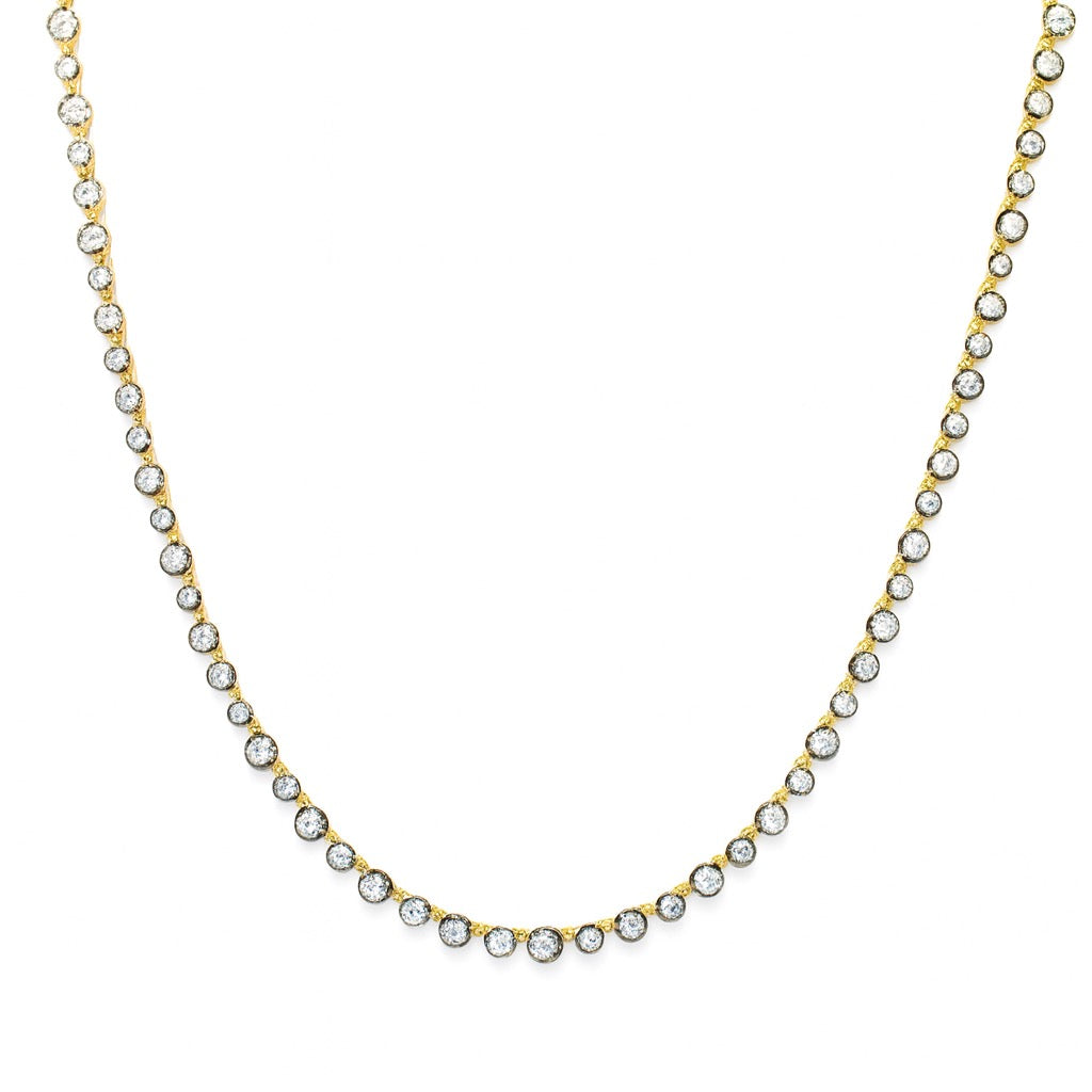 LAB DIAMOND BLACKEND TENNIS NECKLACE