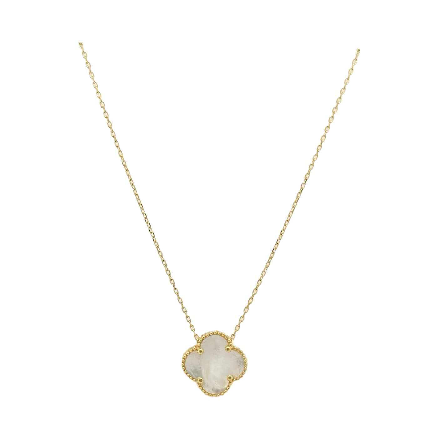 MOTHER OF PEARL CLOVER NECKLACE