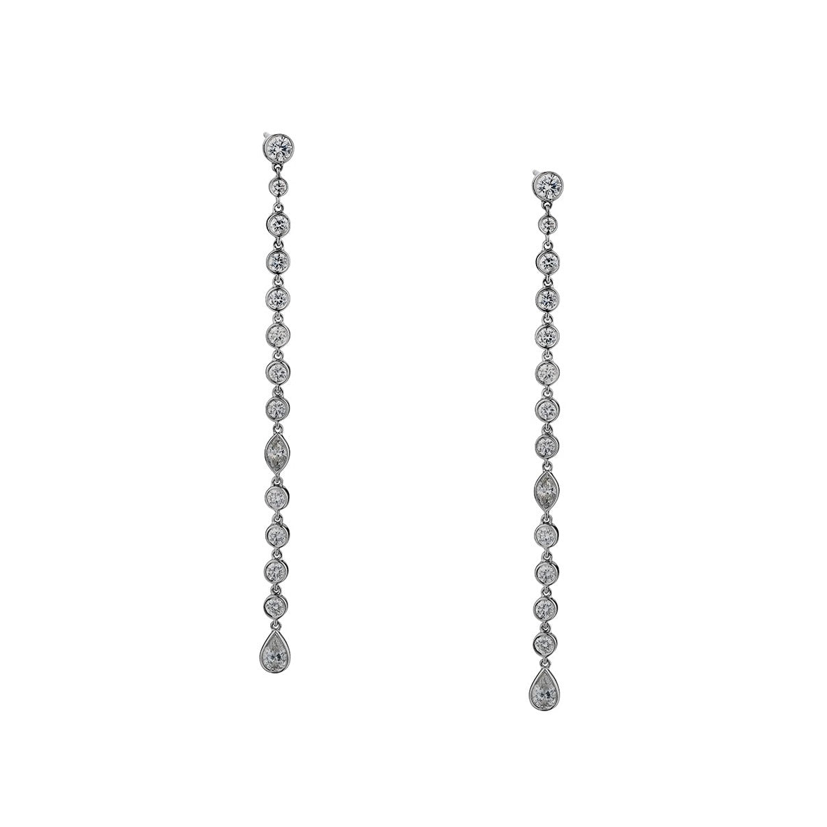 BEZEL SET DIAMOND DROP EARRINGS